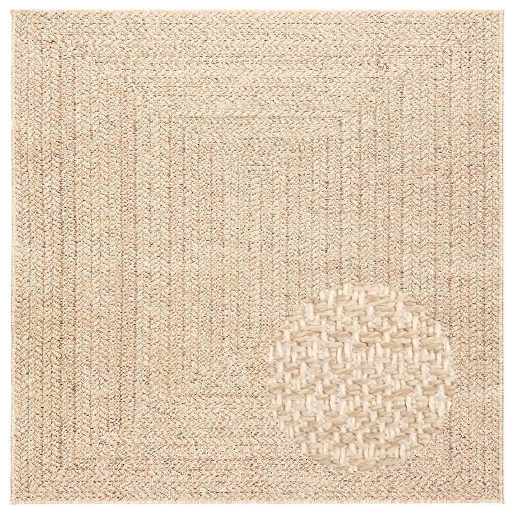 vidaXL Tapis ZIZUR Beige 120x120 cm Aspect de Jute intérieur extérieur