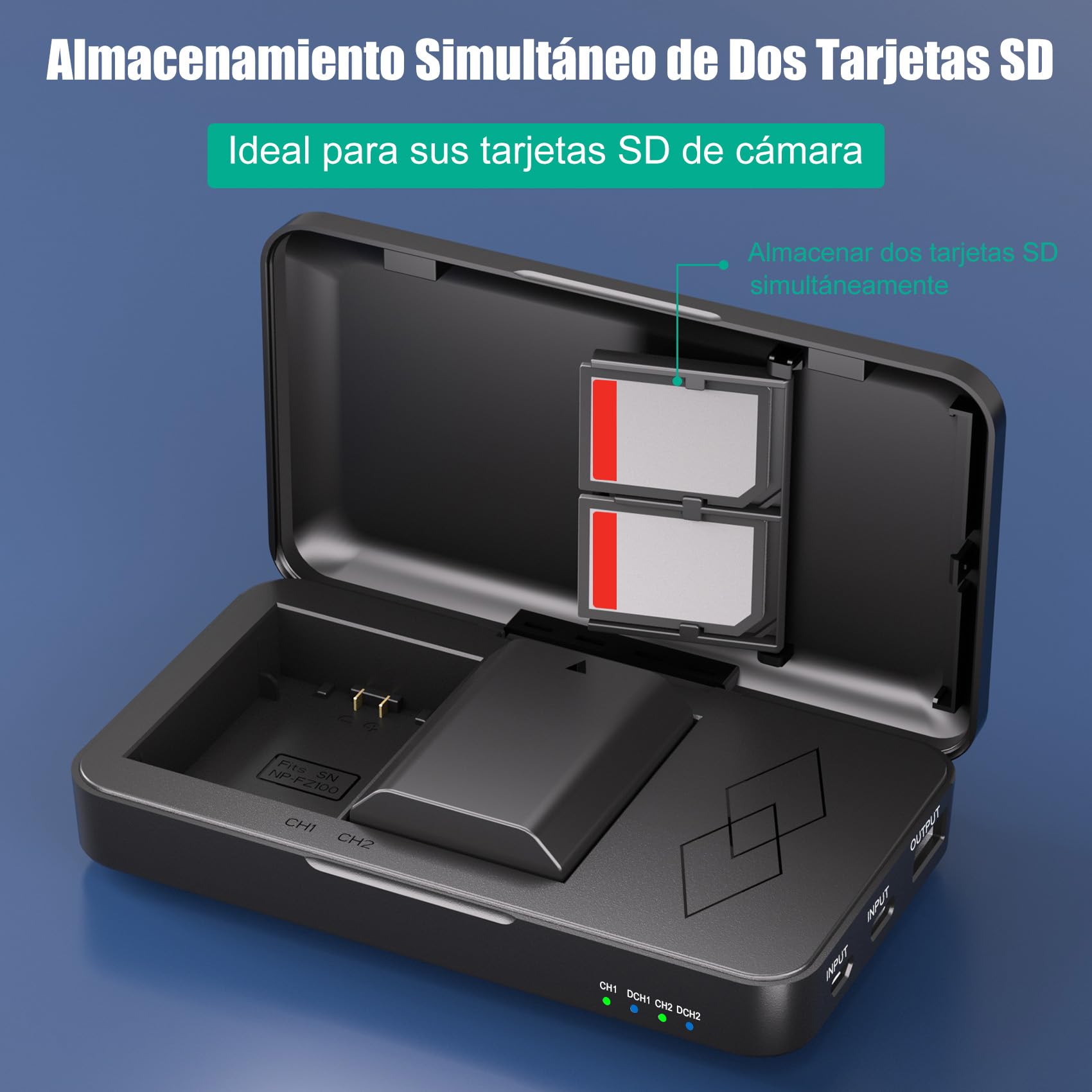 JYJZPB NP-FZ100 Batería y Cargador para Sony A7 III, Sony Alpha A7R III, A7R IV, A9, A6600, Alpha 9S, A7R3 A7S III, A7R III, 2 Paquetes de Baterías