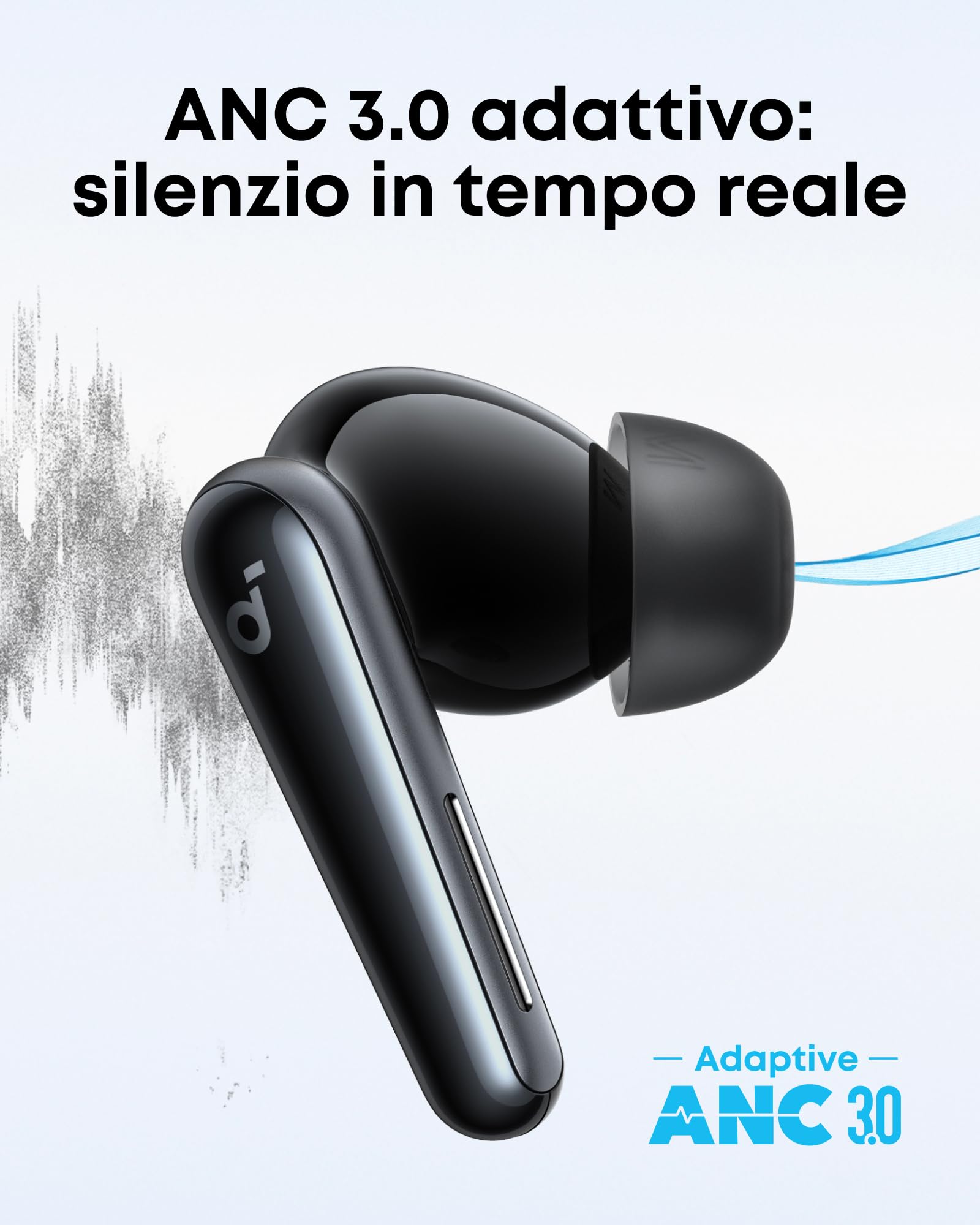 Soundcore Liberty 5 by Anker Cuffie Bluetooth Wireless con Cancellazione del Rumore, Riduzione della Voce 2X più Forte, ANC in Tempo Reale, Dolby Audio, Chiamate Chiare con 6 Mics IA, Lunga Durata