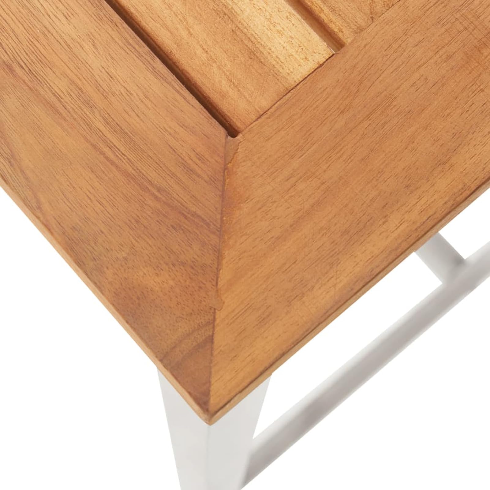 Homgoday Taburetes de bar, 4 unidades, de madera maciza de acacia y acero inoxidable, silla de oficina, silla de oficina, silla de escritorio para salón o dormitorio