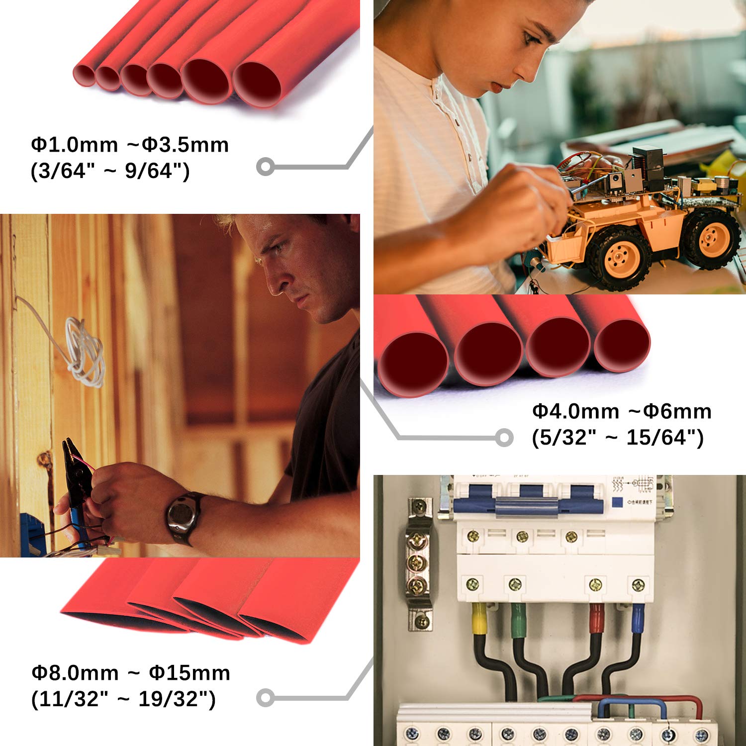 Hongshang ART002062 Termoretraibile Senza Colla Nero 1.20 Mm 0.60 - Foto 11