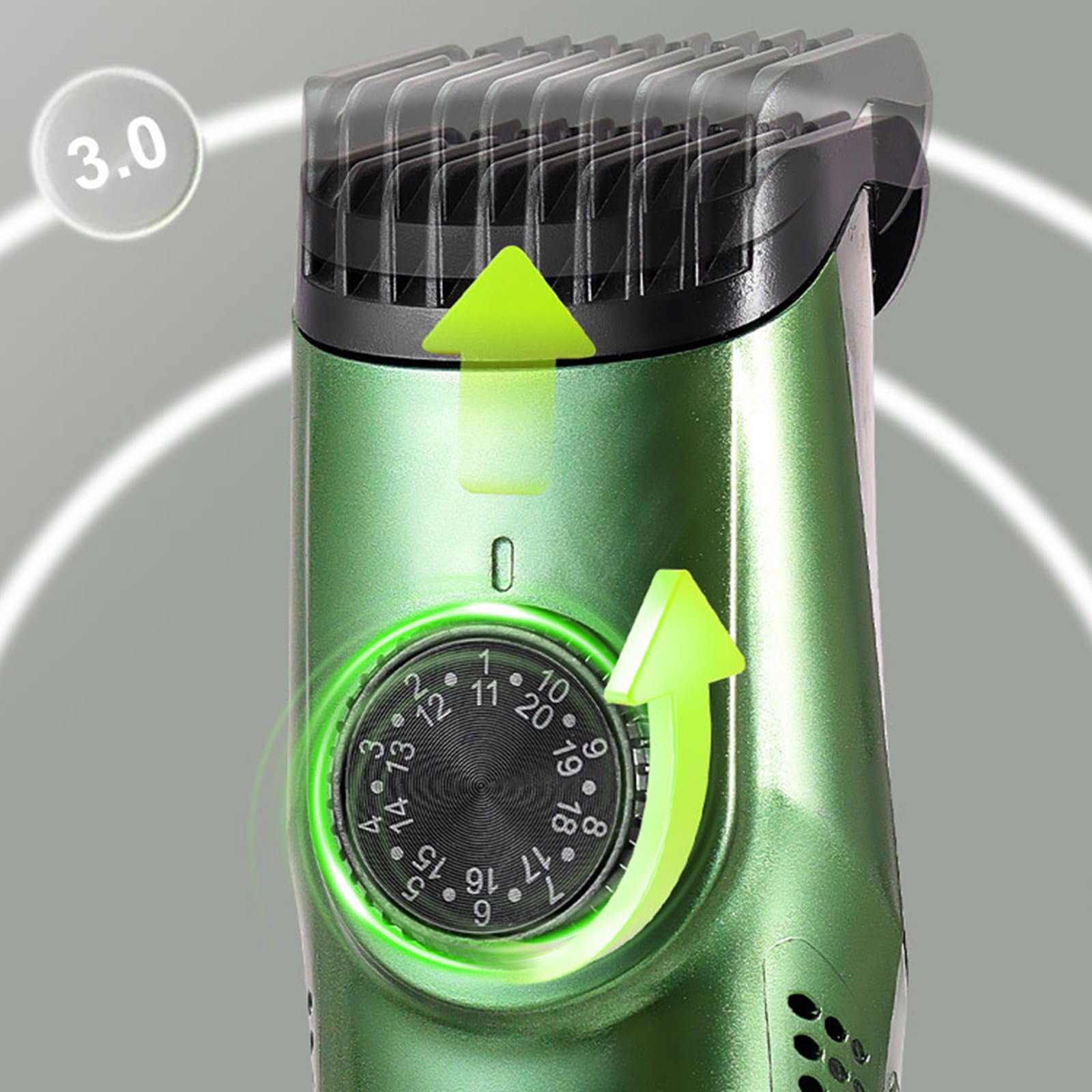 Tagliacapelli elettrico in acciaio inossidabile Manico ergonomico Design antiruggine Trimmer per capelli per uso domestico Gancio di stoccaggio facile taglierina automatica di aspirazione