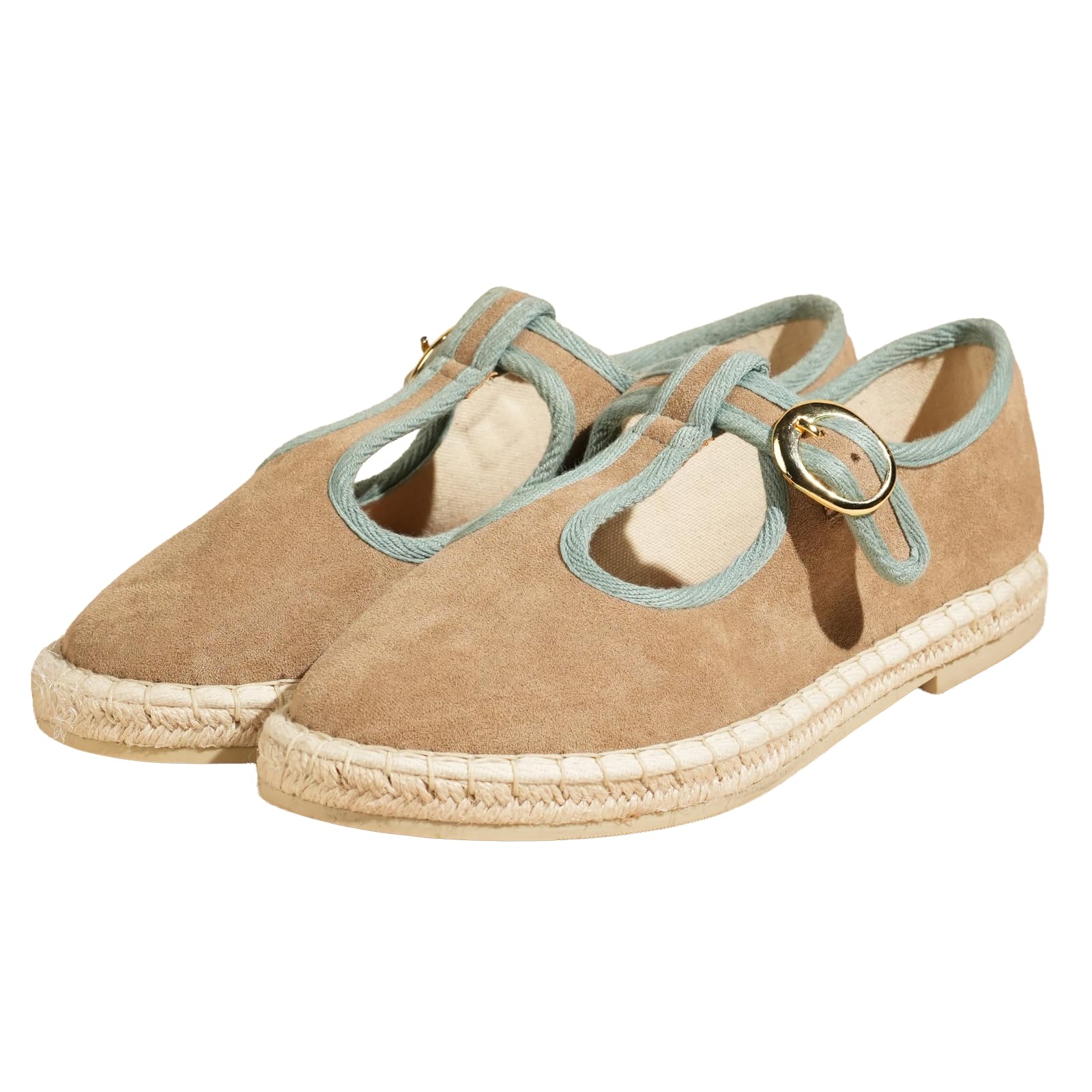 Theater Women Catalonia Mary Jane Flats with Adjustable Strap | Fabric Upper | Lightweight Comfort for Casual & Smart Styling