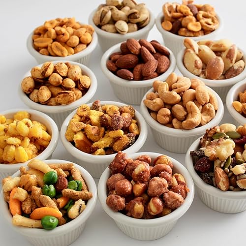 Miniatura 28 de BONNIE AND POP - Cesta de regalo de nueces Regalo saludable de nueces surtidas en caja de madera reutilizable Bandeja de gran variedad