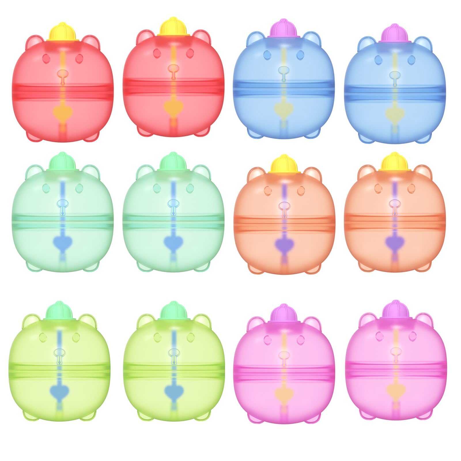 Onlvmyur Reusable Water Balloons, 12 Pcs Silicone Swimming Pool Balloons for Children Quick Fill Fun Water Games for Beach Summer Pool Party