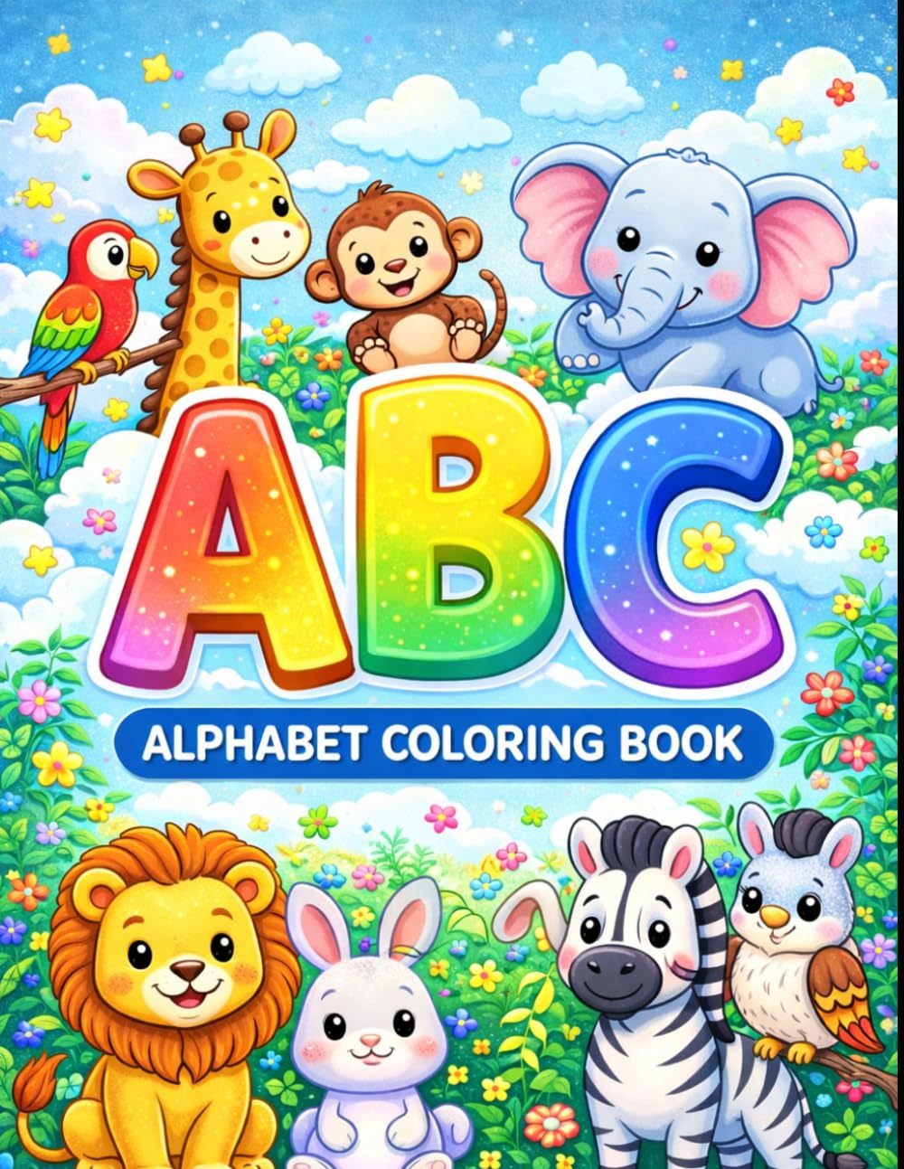 ABC Alphabet coloring book: Cute Animal Pages for Toddlers and Preschool Kids
