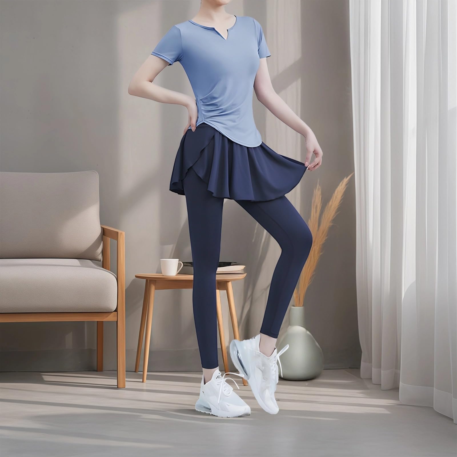 Juego de entrenamiento de pilates de 4 piezas para mujer, ropa de yoga que incluye mangas cortas y brasier deportivo sin mangas, material de poliéster y elastano, talla XXL para 135-150 libras