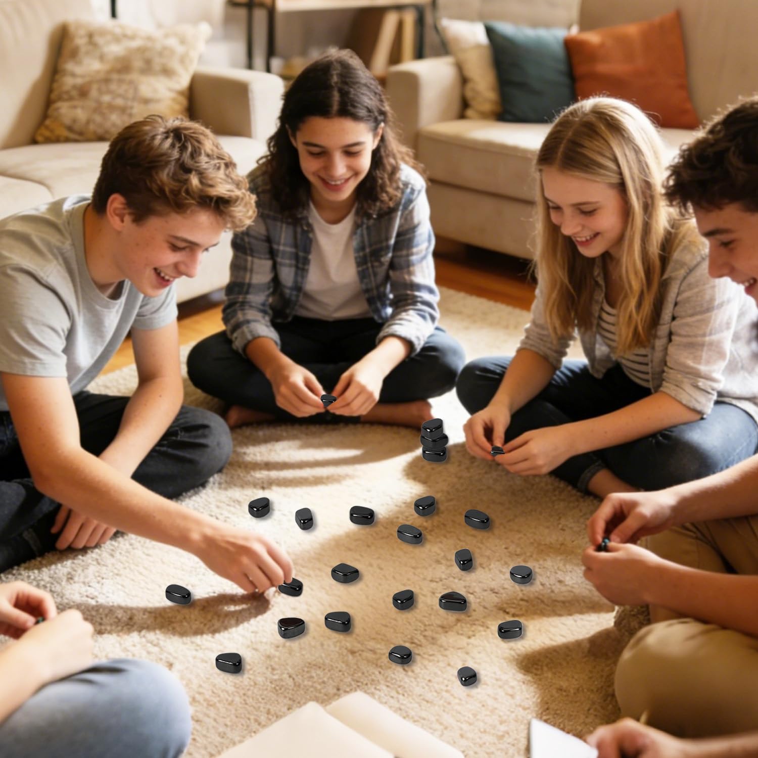 Chess Games Set with 20 Stones, 2026 New Multiplayer Board Game, Portable Chess Board Game for Kids Adults Family with Rope Party Travel & Camping, Family Games - 4