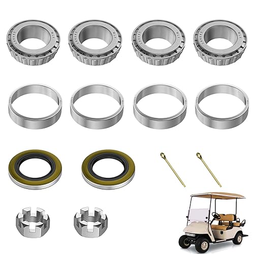 CartClan EZGO TXT - Juego de rodamientos y sellos de eje delantero adecuado para carros de golf eléctricos y gasolina EZGO TXT de 1976 en adelante,
