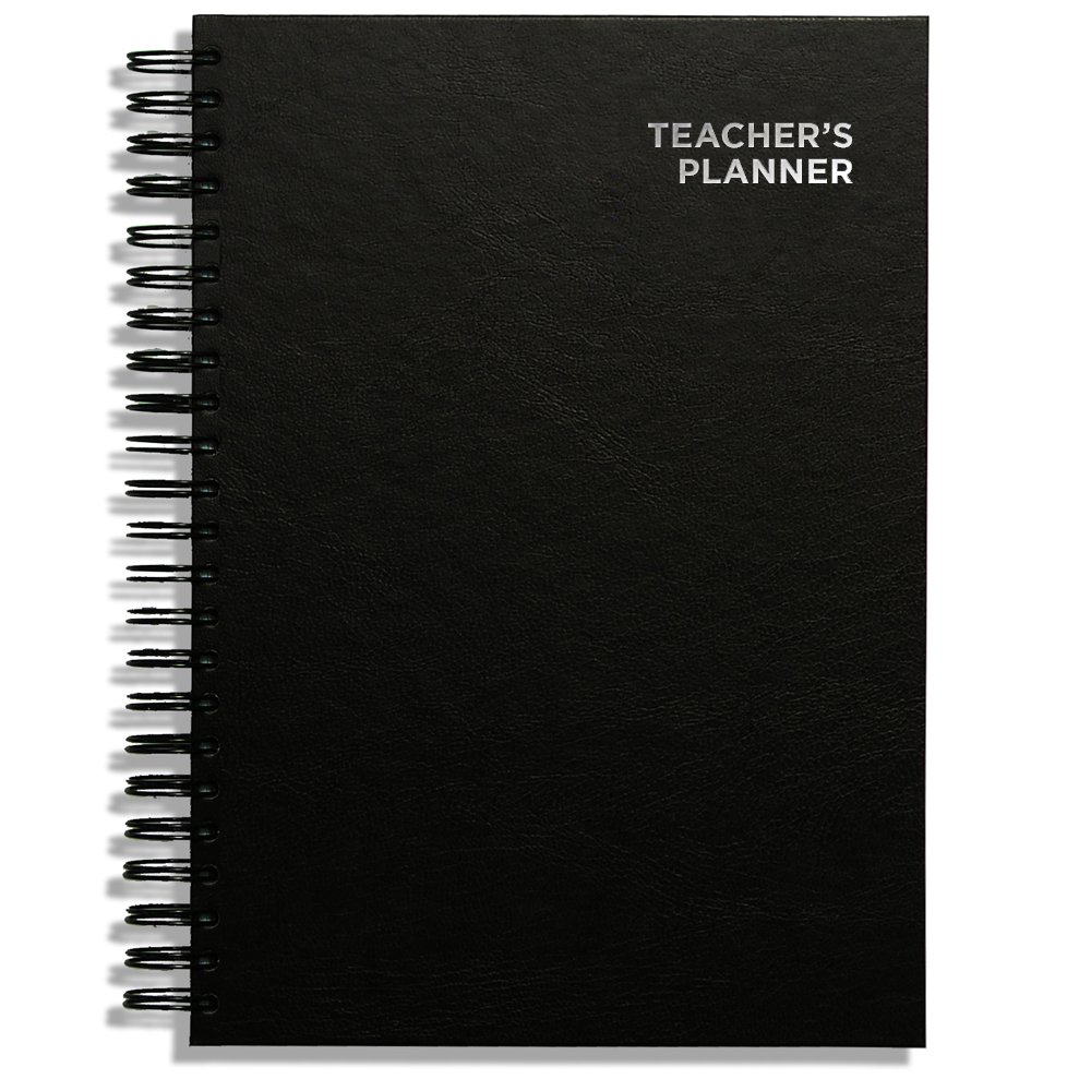 A4 Primary Teacher Planner 2026-2027 by Pirongs | 4 Period Planner | Page a Day | Undated, Hardback, Wiro-Bound Teachers Planner - 4 Lesson Day - Black โ image 1