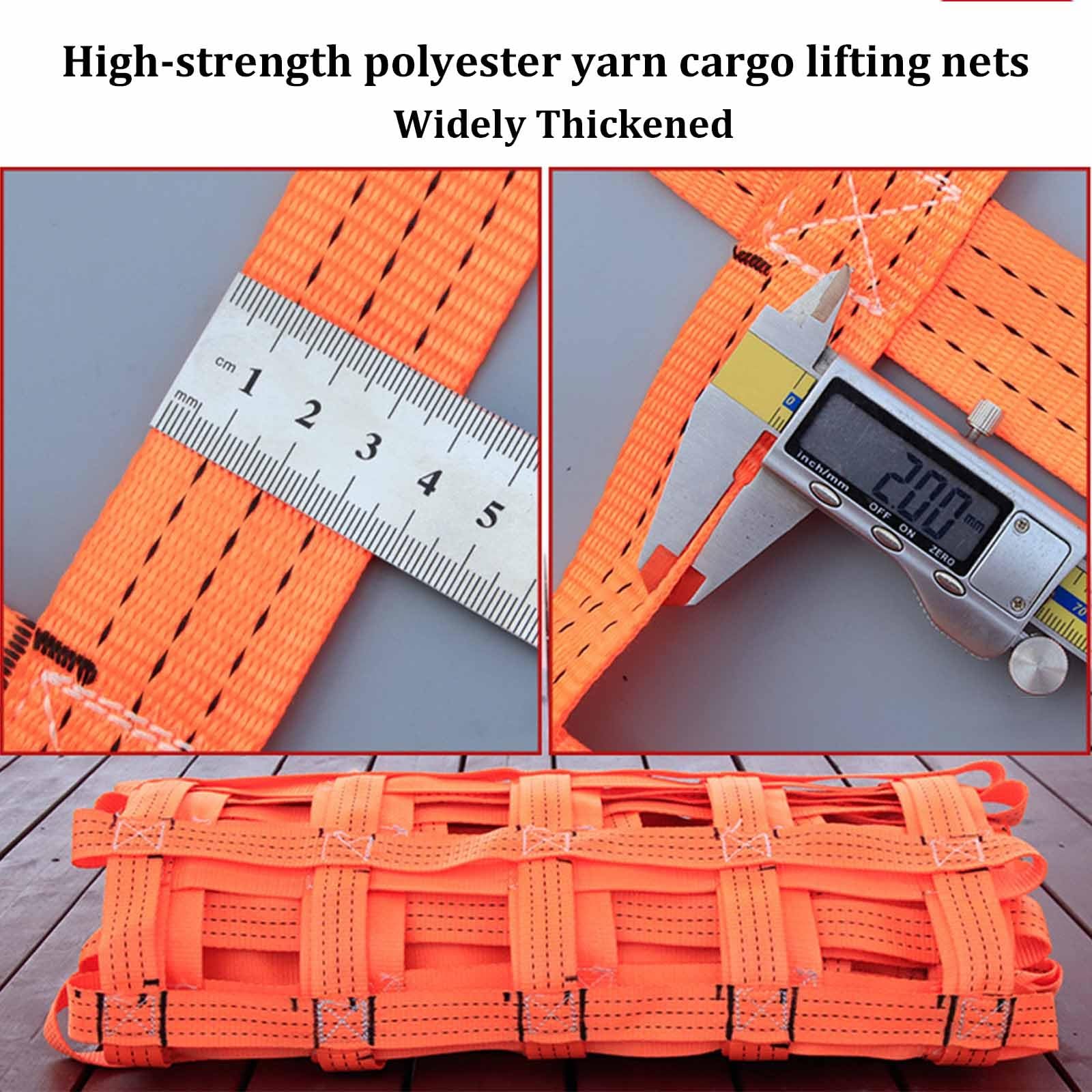 Lastenhebenetze, Flache Polyester-Hebenetze, robuste Sicherheitshebenetze mit Gurten zur Ladungssicherung, Absturzsicherung, Bauschleppen, Heben(1.5X1.5M/Mesh 10cm/Load 300kg)