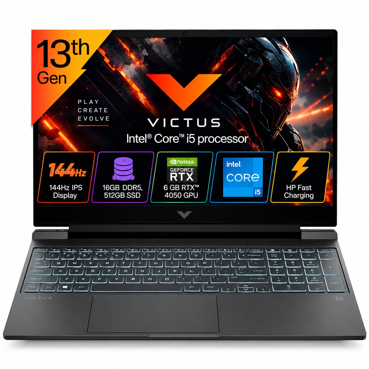HP Victus Gaming Laptop, 13th Gen Intel Core i5-13450HX, 6GB RTX 4050 GPU, 15.6-inch (39.6 cm), FHD, IPS, 144Hz, 300 nits, 16GB DDR5, 512GB SSD, RGB Backlit KB, B&O (Silver, 2.29 kg), fa2650TX-picture-21