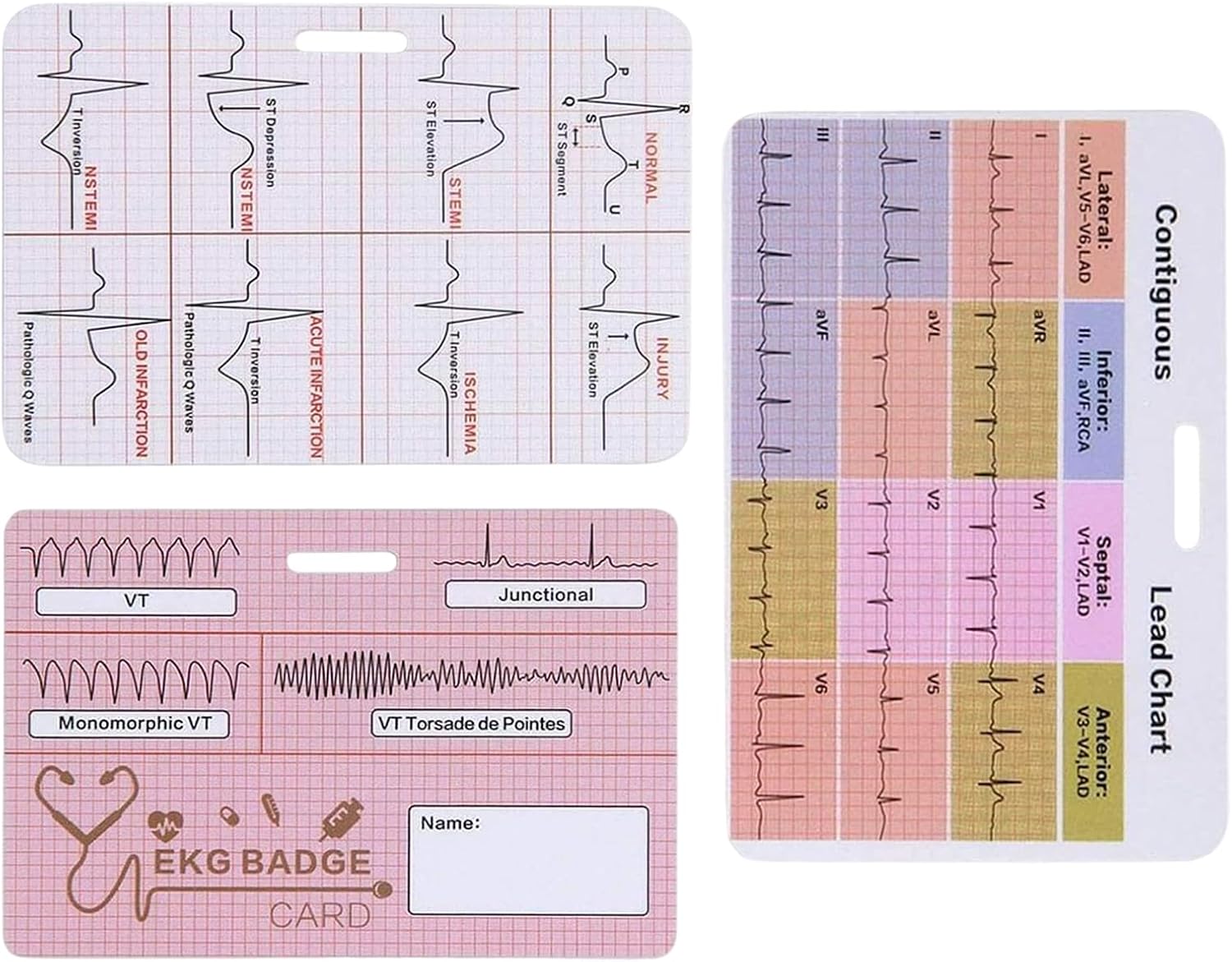 EKG Interpretation Book – Nursing Clinical Reference, Cardiac Rhythm Guide with ECG Accessories Lab Value Charts for ICU ER Students Professionals Hospital Clinicals Work Study
