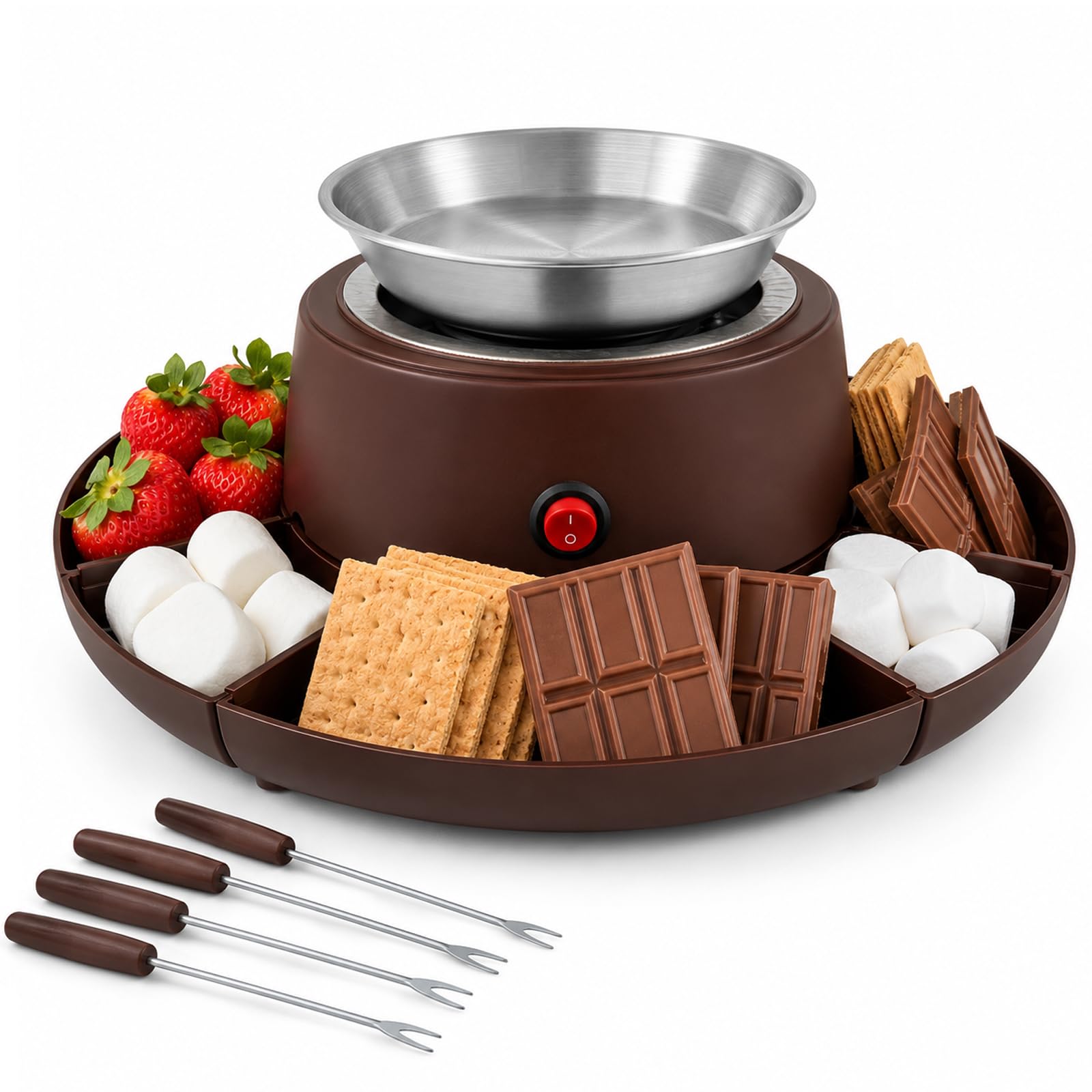 Set 2 en 1 de S'Mores y Fondue, Tostador sin Llama con 4 Tenedores