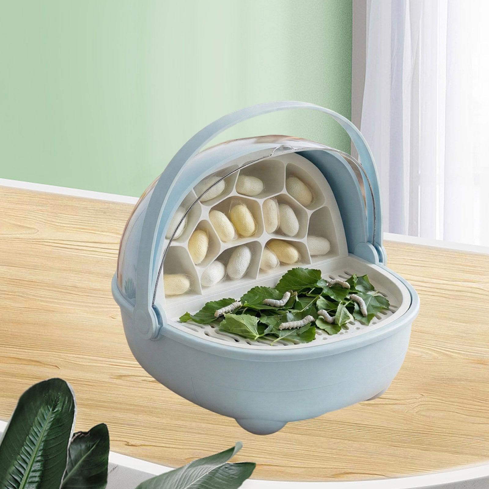 perfk Caja de cría de Gusanos de, Jaula de incubación, hogar para Tortugas y Geckos, Caja de Crecimiento para Gusanos de, contenedor de cría de, Azul