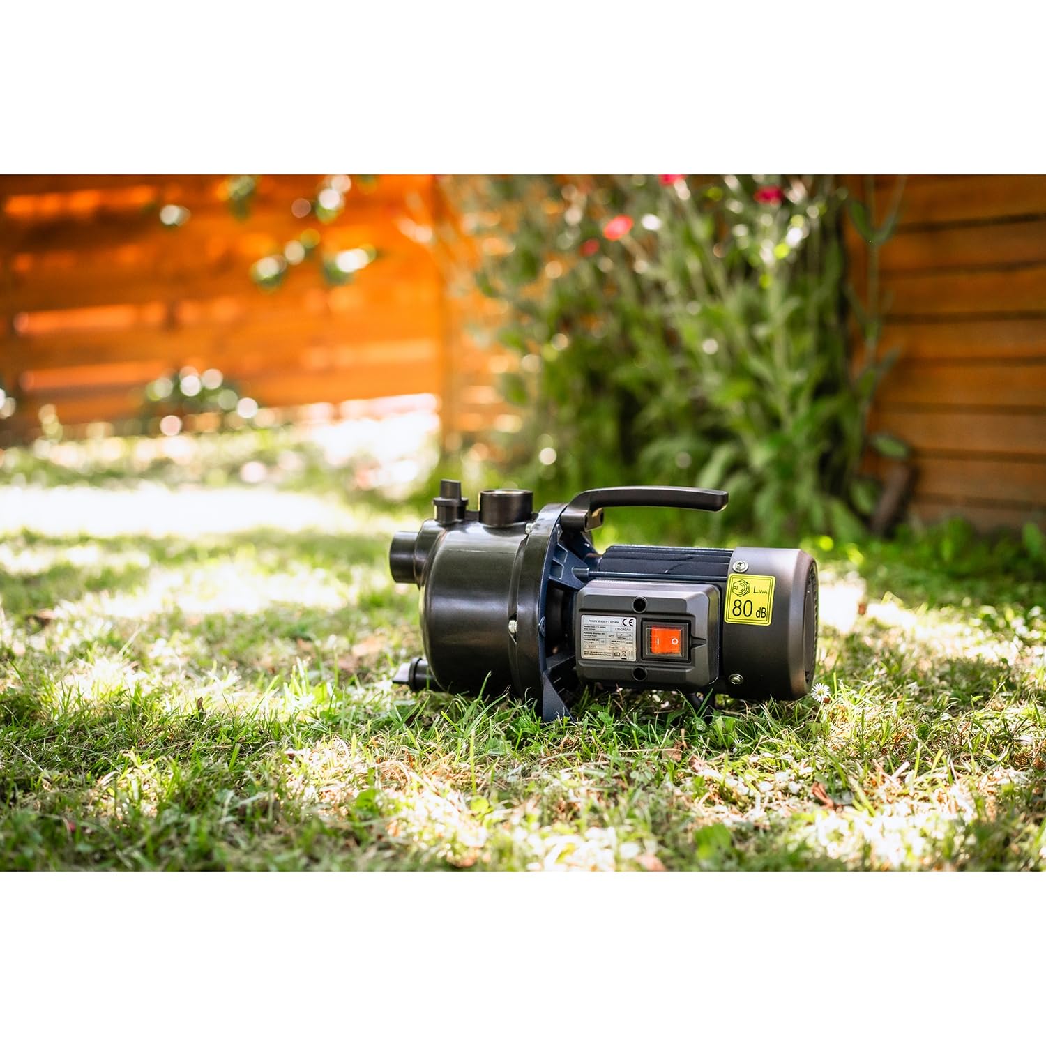 SPIDO - ECOP JE-600-P - Pompe d’arrosage manuelle 600 W - Débit 3 m³/h - Pression 3,5 bars - Avec kit aspiration PVC 4 m Ø 22 mm