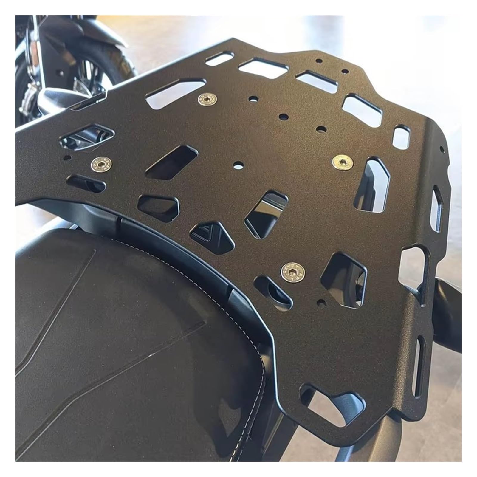 Motorrad Hinterer Gepäckbrücke Hinterer Gepäckträger Top-Box-Halterung | Für TRIUMPH Für Tiger 850 Sport 900 GT Rally Pro 1200 Explorer 2025 Trägerregal(Silber)