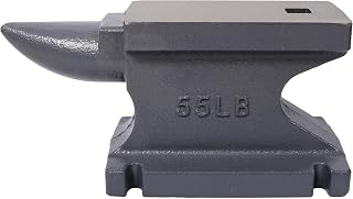 FUCIHOMA 55LB Cast Iron Blacksmith Anvil - 8.5x4" Polished Work Surface, Hardy Hole & Round Horn for Professional Metalworking