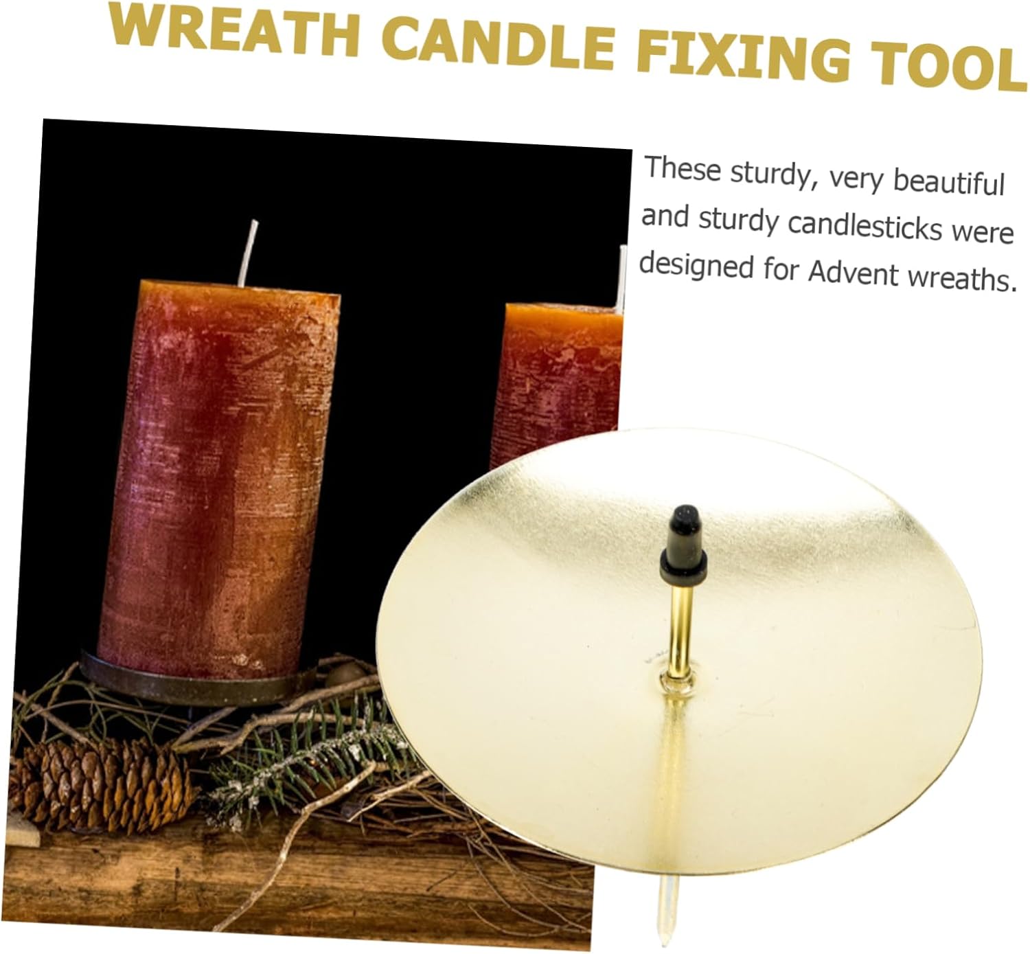 12pcs Metal Candle Fixators Candelabra Candle Holder for Christmas Wedding Anniversary