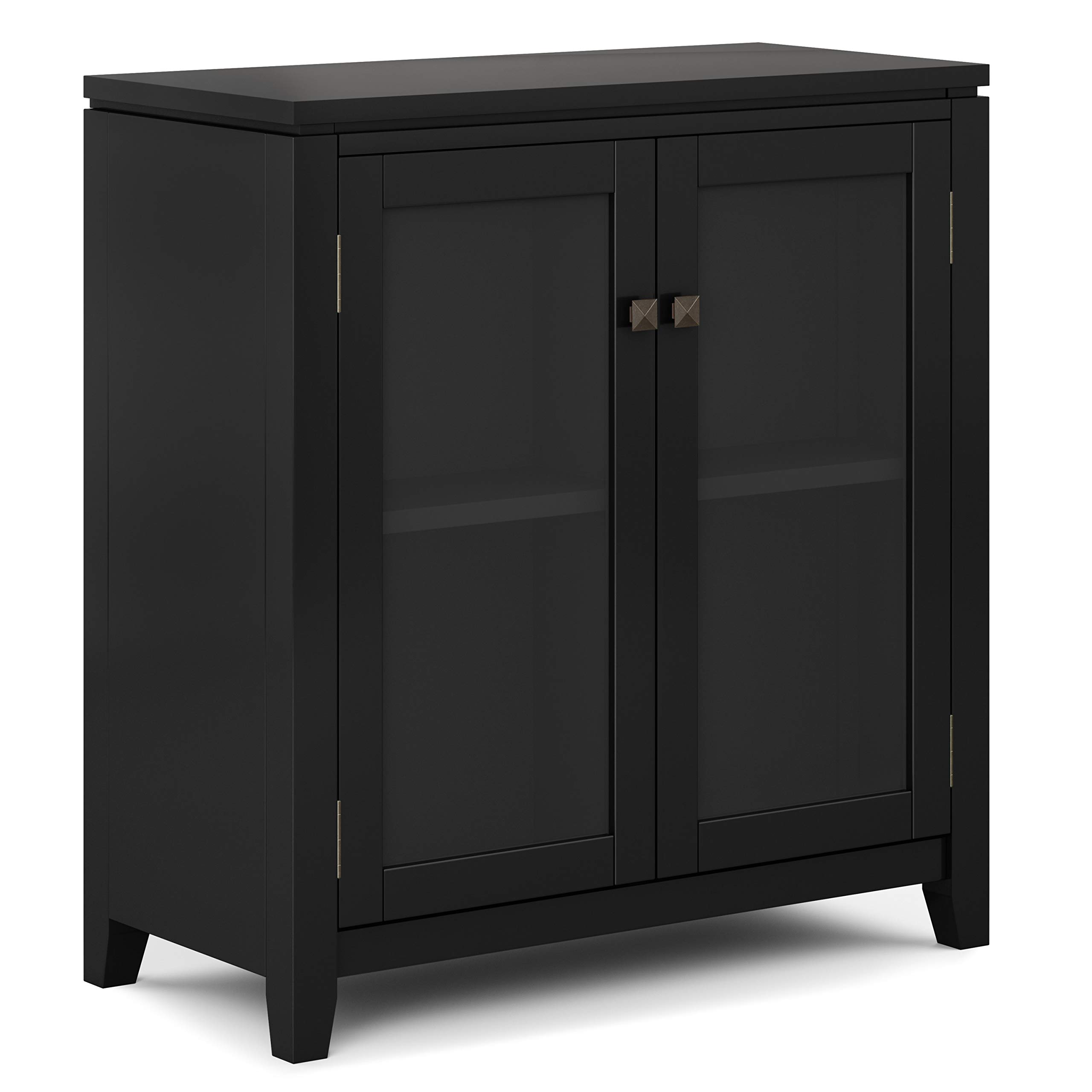 SIMPLIHOME Cosmopolitan Storage Cabinet, Small Parcel, Black