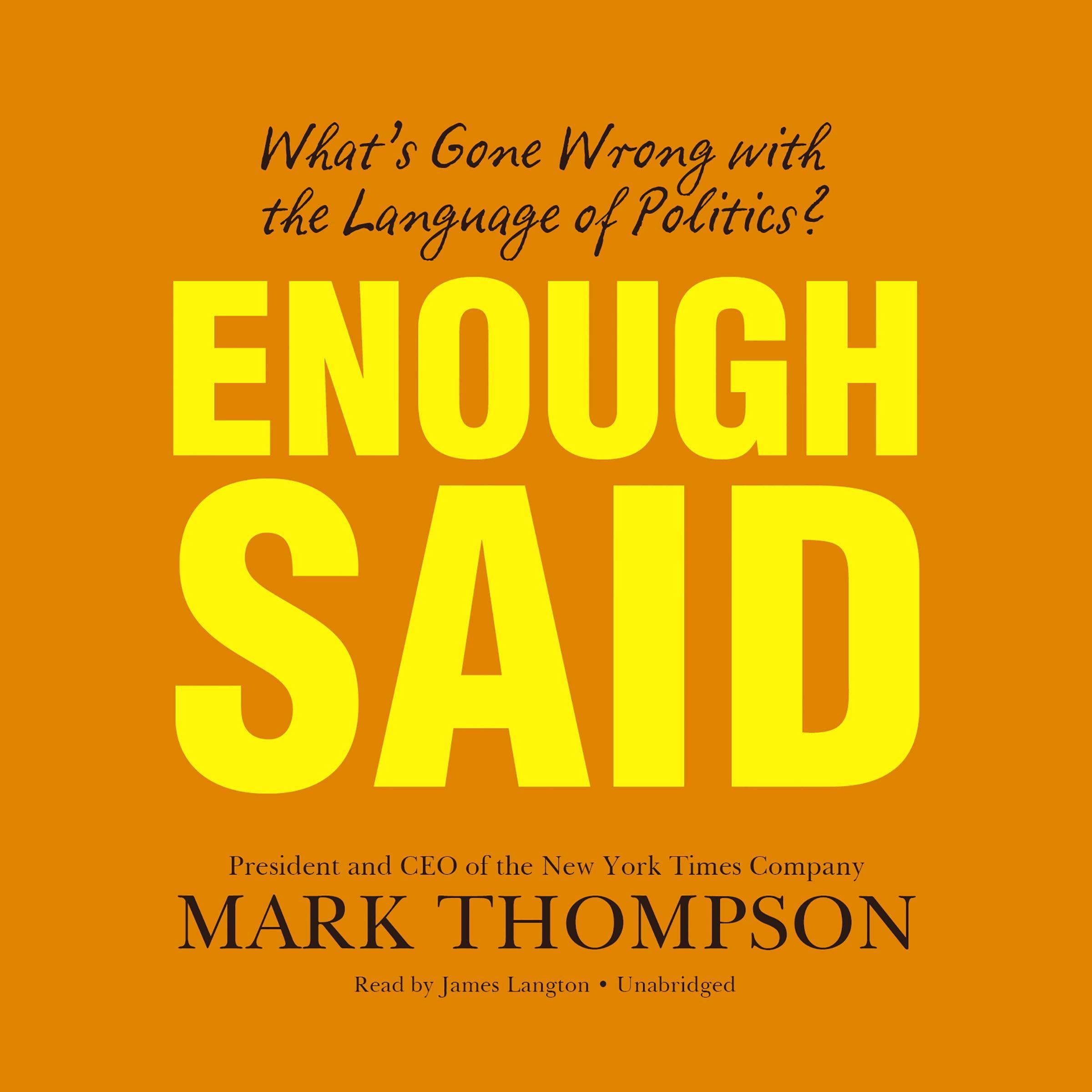 Cover art for Enough Said