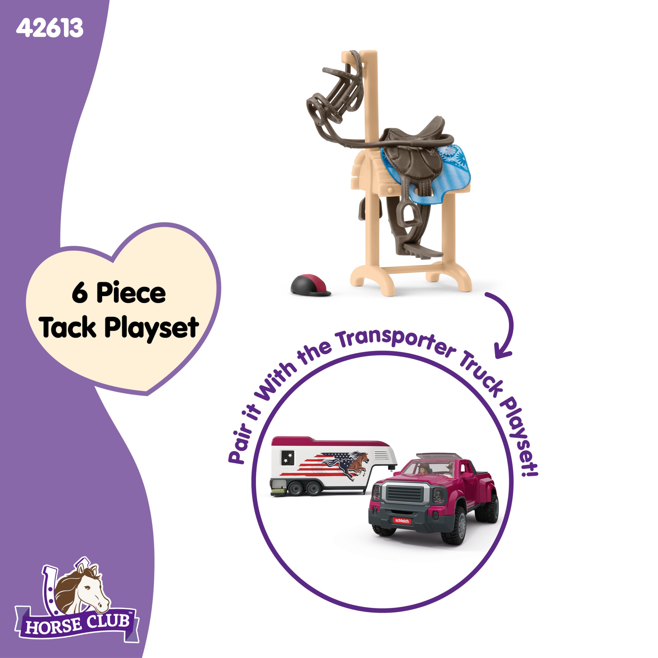 SCHLEICH 42613 Accessori van per trasporto cavalli, da 5 anni, HORSE CLUB - Accessori, 9 x 5 x 14 cm