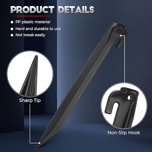 Miniatura 3 de Estacas inflables de plástico de 9 pulgadas, estacas de repuesto para patio, accesorios inflables para tienda de campaña, estacas de tienda de