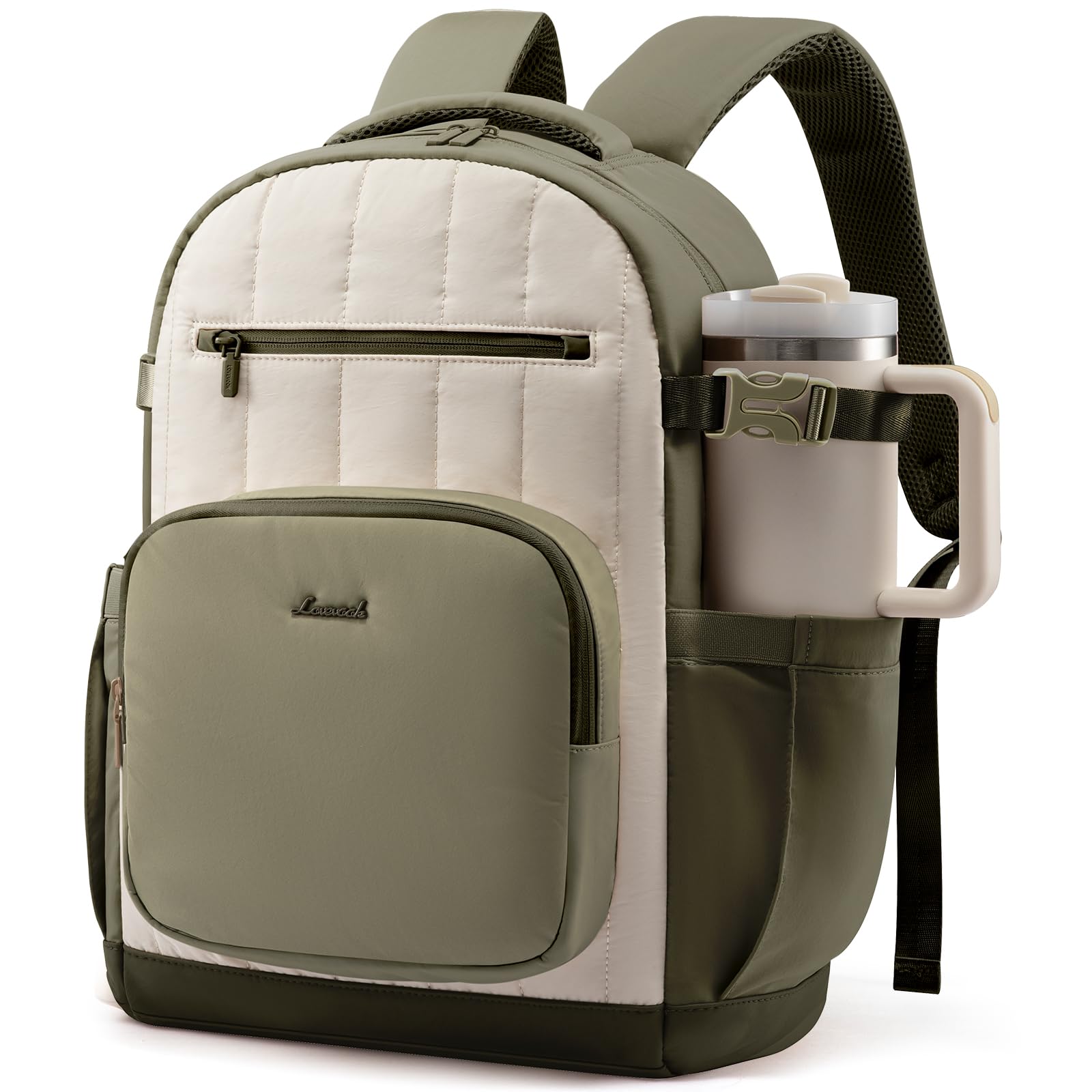 LOVEVOOK Rucksack Damen, Wasserdichter Schulrucksack Teenager mit Laptopfach, 15,6 Zoll Leichter Puffer Mädchen Schultasche Backpack Women Tagesrucksäcke Lehrertasche für Schule Uni Büro Arbeit