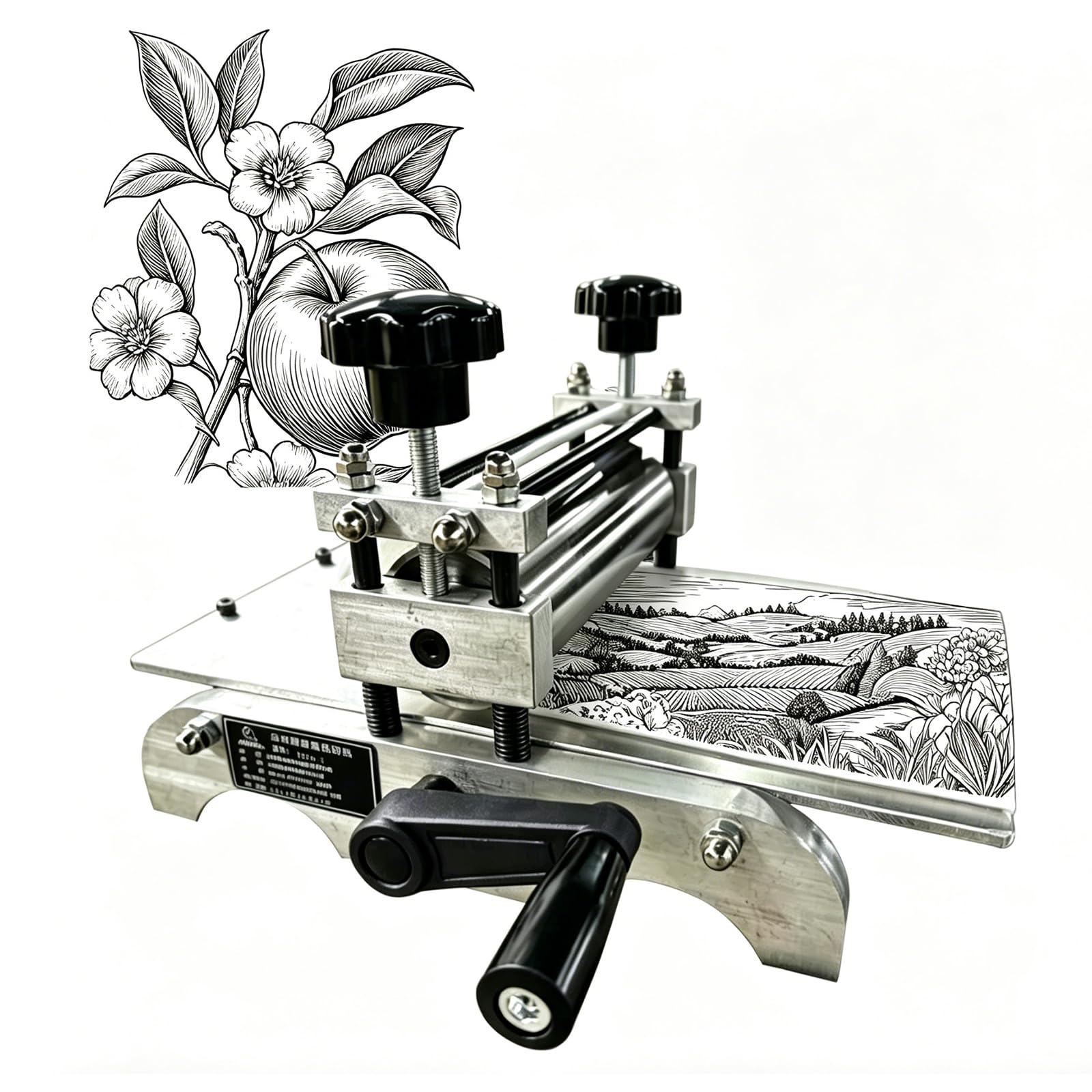 Presse à gravure pour impression sur bloc de bois métal cuivre et linoléum format de table