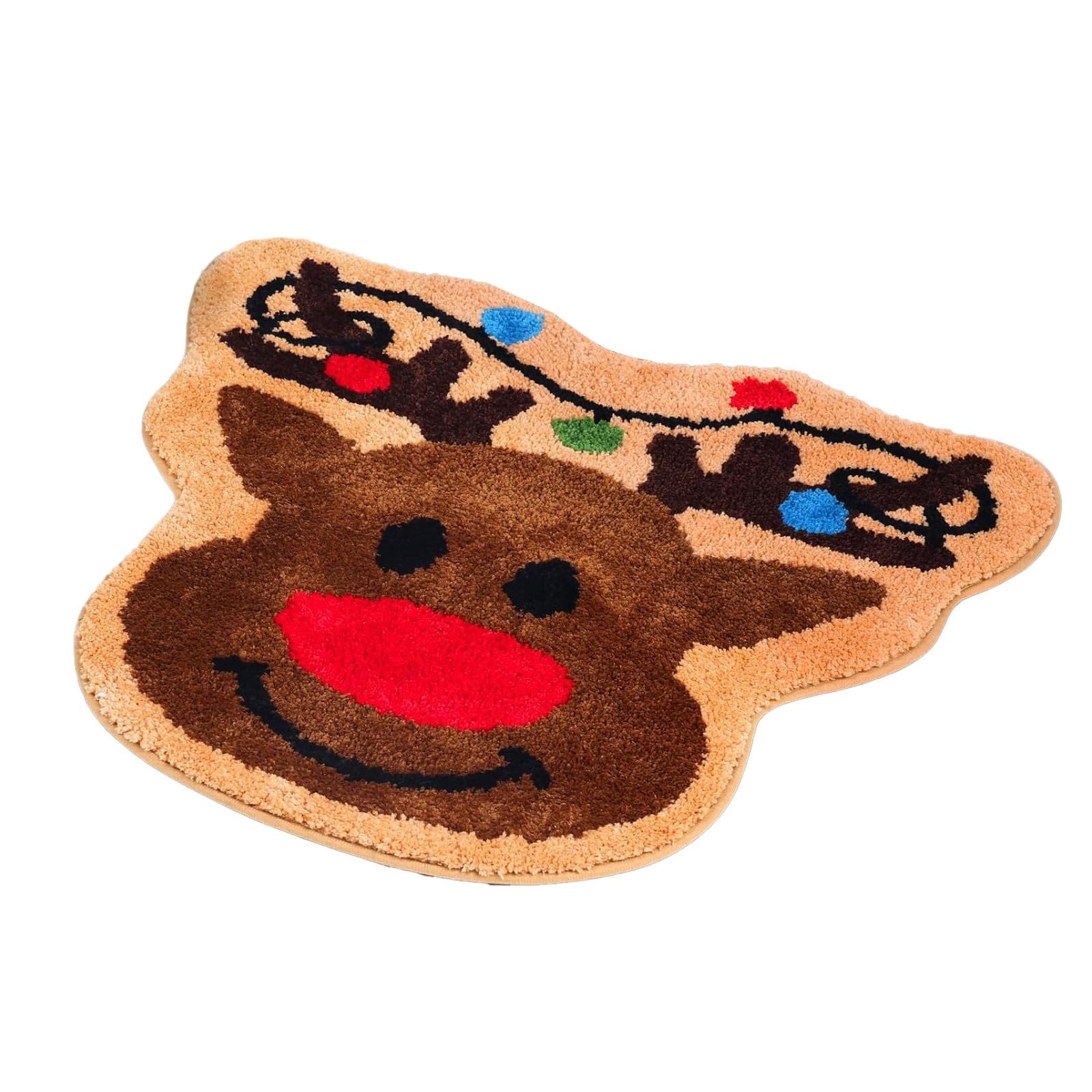 Corlidea B Christmas Tree Athroom Rugs, Christmas Ath Mat Reindeer Tufted Rug Non-Slip Floor Mat For Athroom Kitchen Rug Soft Absorbent Cute Ath Mat Floor Carpet Christmas Athroom Athtu Decor