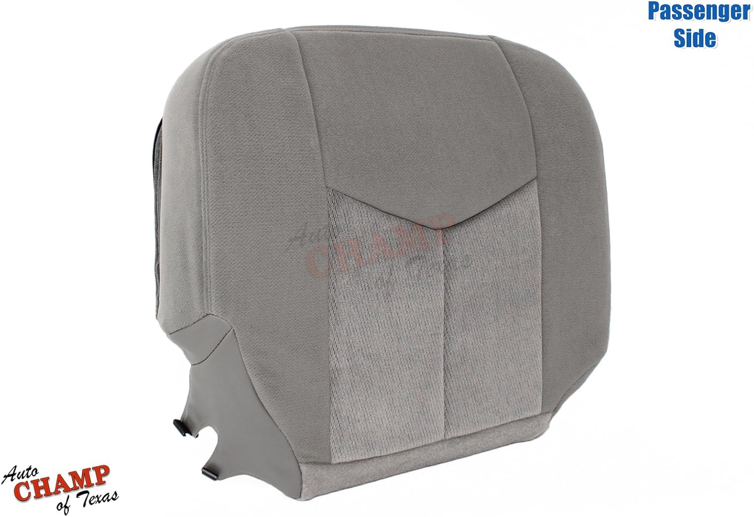 Compatible with Passenger Side Bottom Replacement Cloth Seat Cover, Gray (Compatible with 2005 GMC Sierra 3500 SLE)