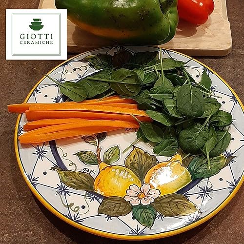 Miniatura 4 de Italian Ceramic dinnerware plate Lemon Orange Design - 11 1/2 inchs Hand Painted dish for Kitchen - Made in ITALY Tuscany - Italian Pottery dinner