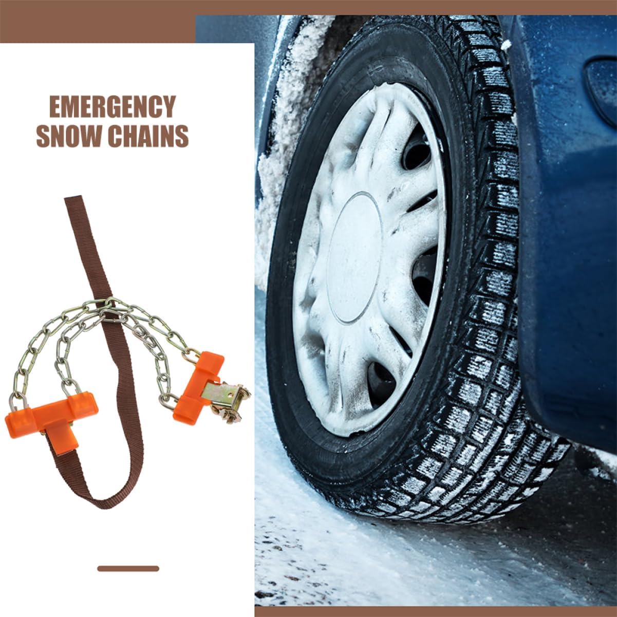 Anti-Skid Tire Chains for Cars Universal Reusable Snow Chains for Small Cars and SUVs Emergency Traction Solution for Winter Driving