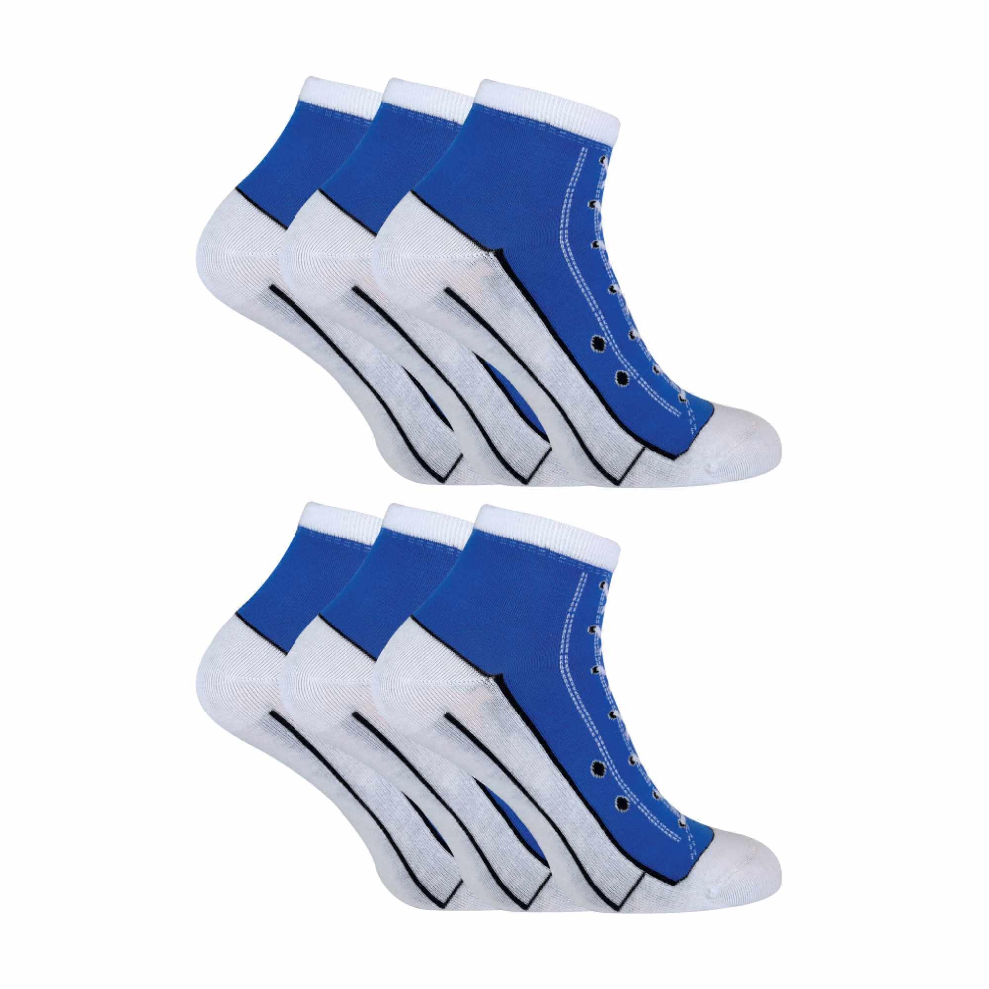 Sock Snob 6 Pair Multipack Socks That Look Like Shoes Novelty Funny Lace Up Sneaker Socks