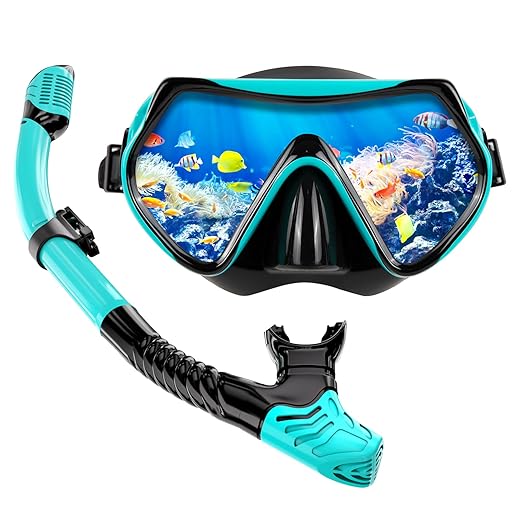 Masque Plongée Adulte 180° Champ de Vision Panoramique HD，Ajustable Masque de Plongée Adulte Professionnel pour Adultes et Jeunes
