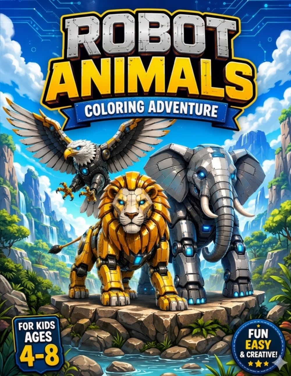 BOOK COLORING - ROBOT ANIMALS COLORING ADVENTURE