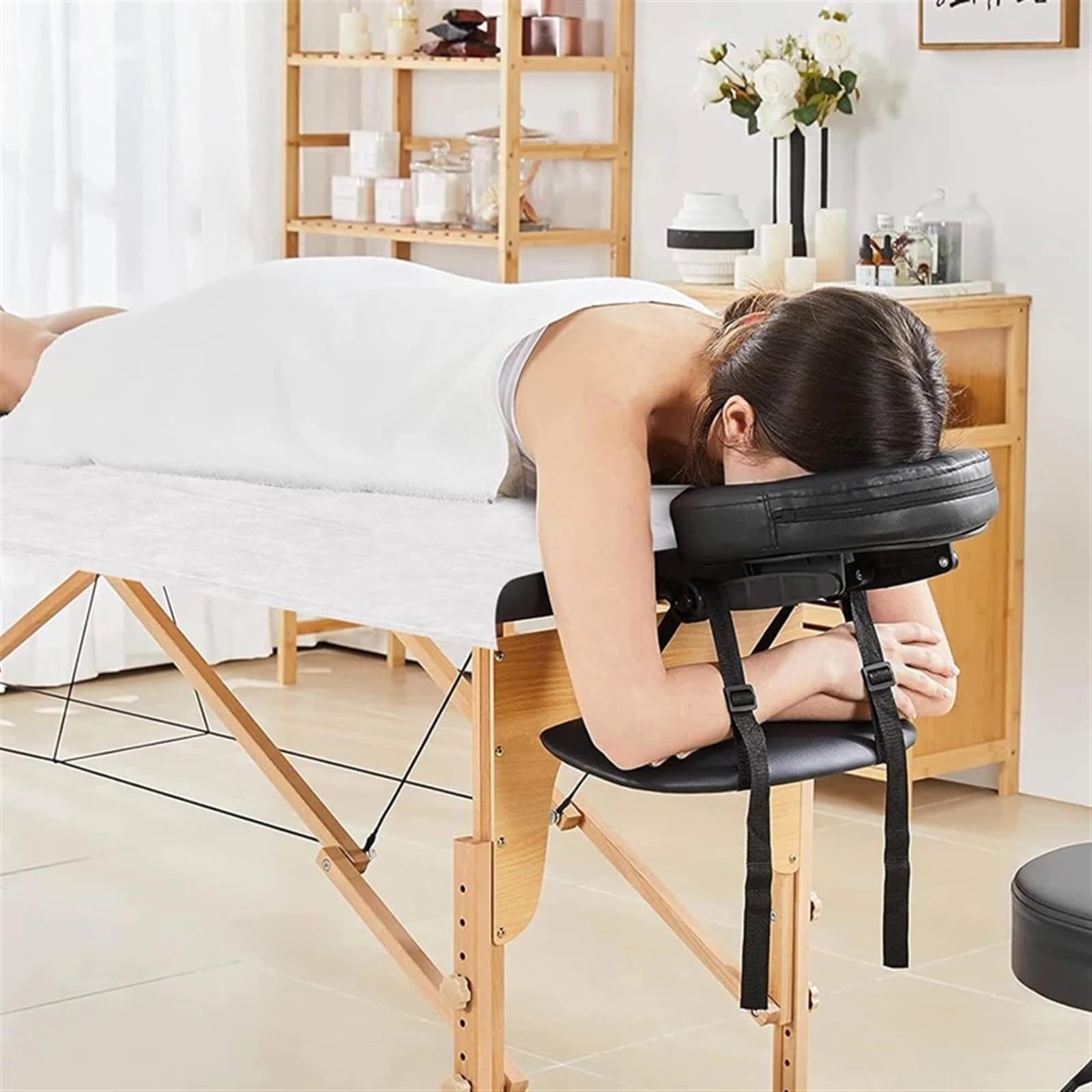 Sabanas Camilla Masaje 100 Piezas de sábanas for salón de Belleza, SPA, masajes, sábanas Gruesas, Funda de Mesa no Tejida, for Viajes