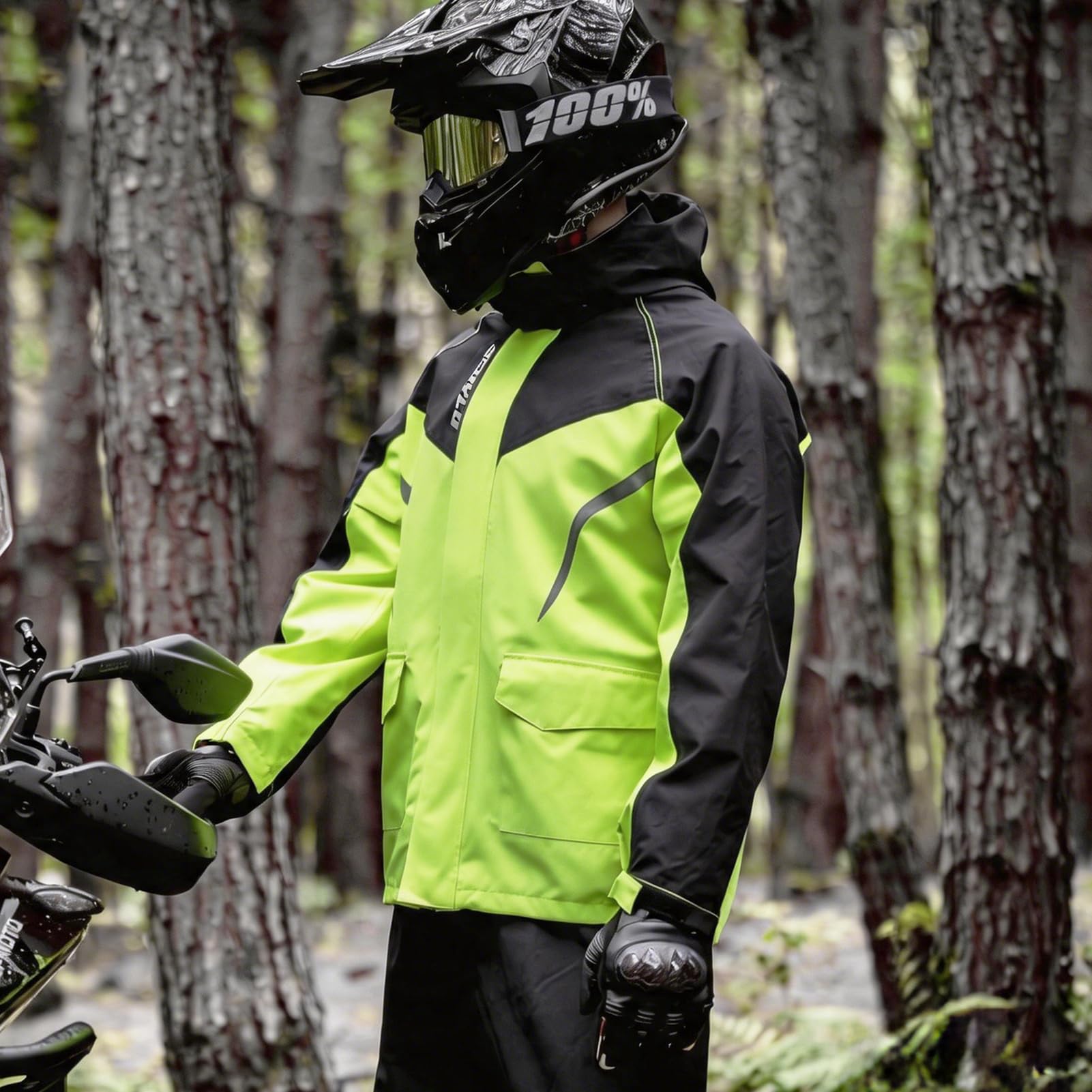 Scoyco Combinaison de pluie moto pour homme, jaune, noir, taille 2XL