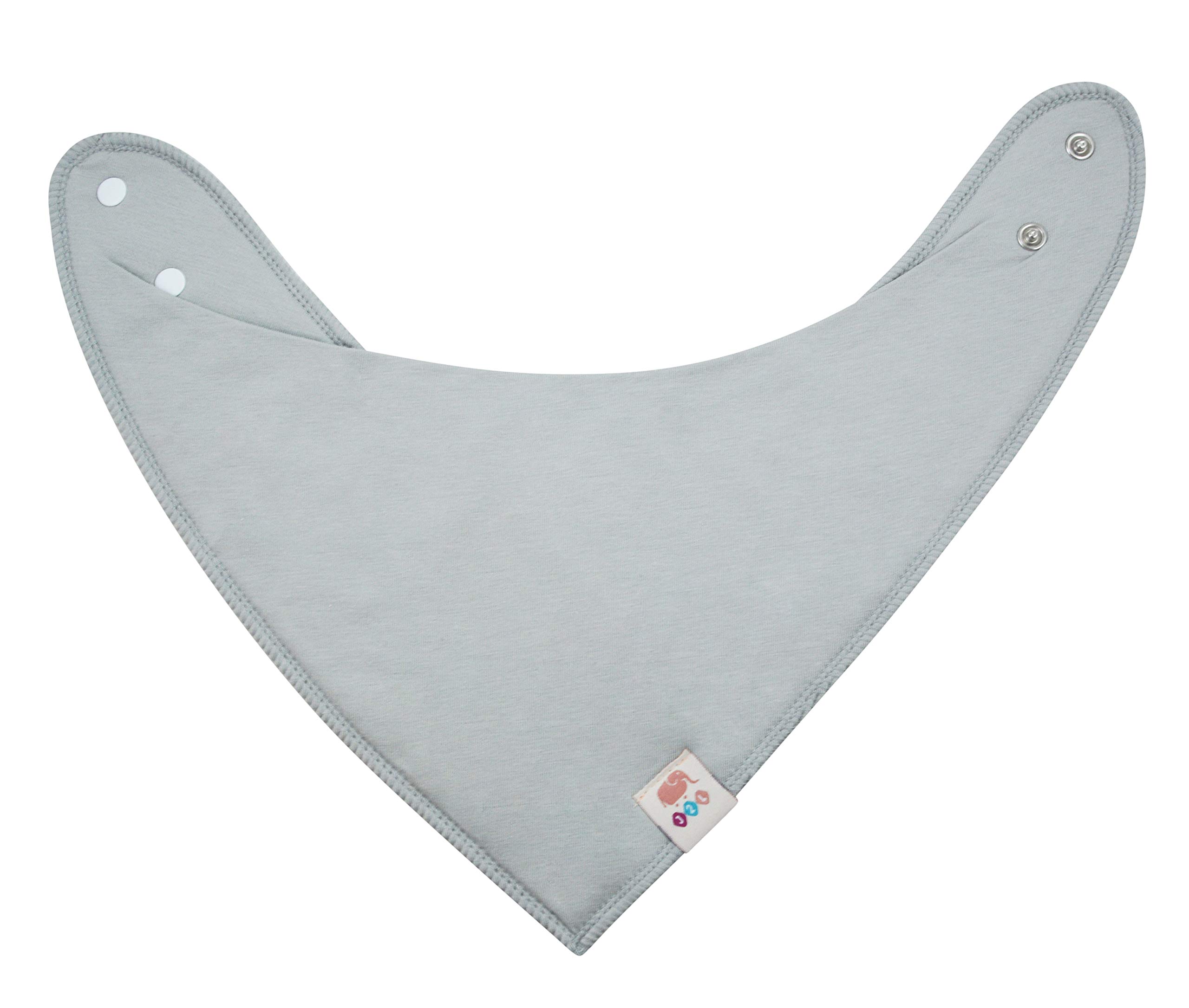 M.M.C. Set de 8 bavoirs triangulaires unis en coton avec boutons-pression réglables pour bébé garçon et fille