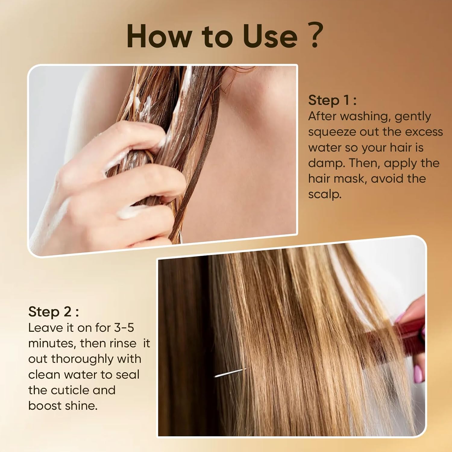 Caviar Bloom Hair Mask, Caviar Deep Repair Hair Mask with Caviar Extract(16.9 fl.oz.), Intense Moisture Treatment for Dry, Damaged Hair, Reduces Frizz & Split Ends (1 PC, Nature) - Image 6