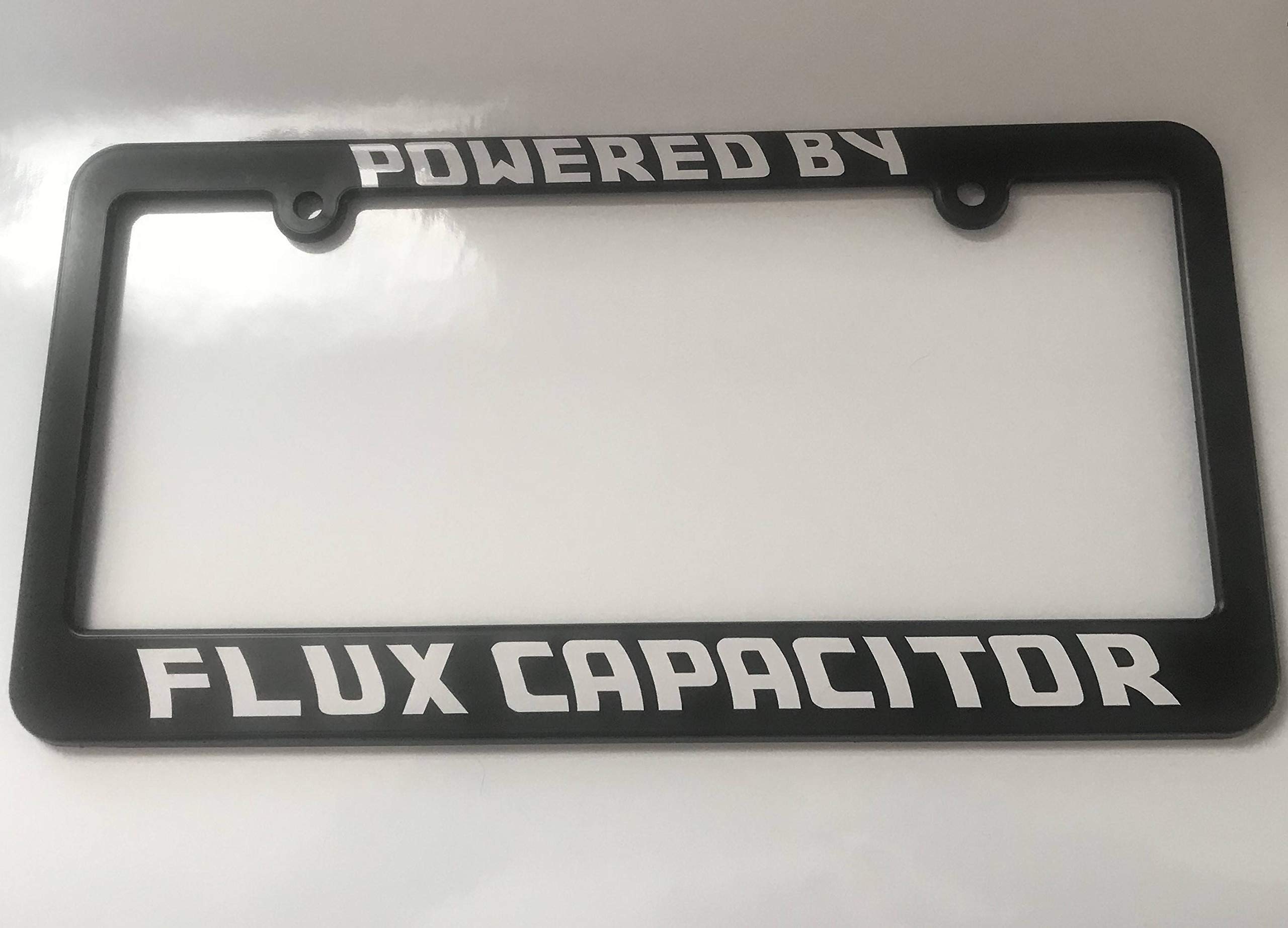 Powered by Flux Capacitor Back to The Future Quality Aluminum License Plate Cover Novelty Car Label License Plate Frame 12" x 6"