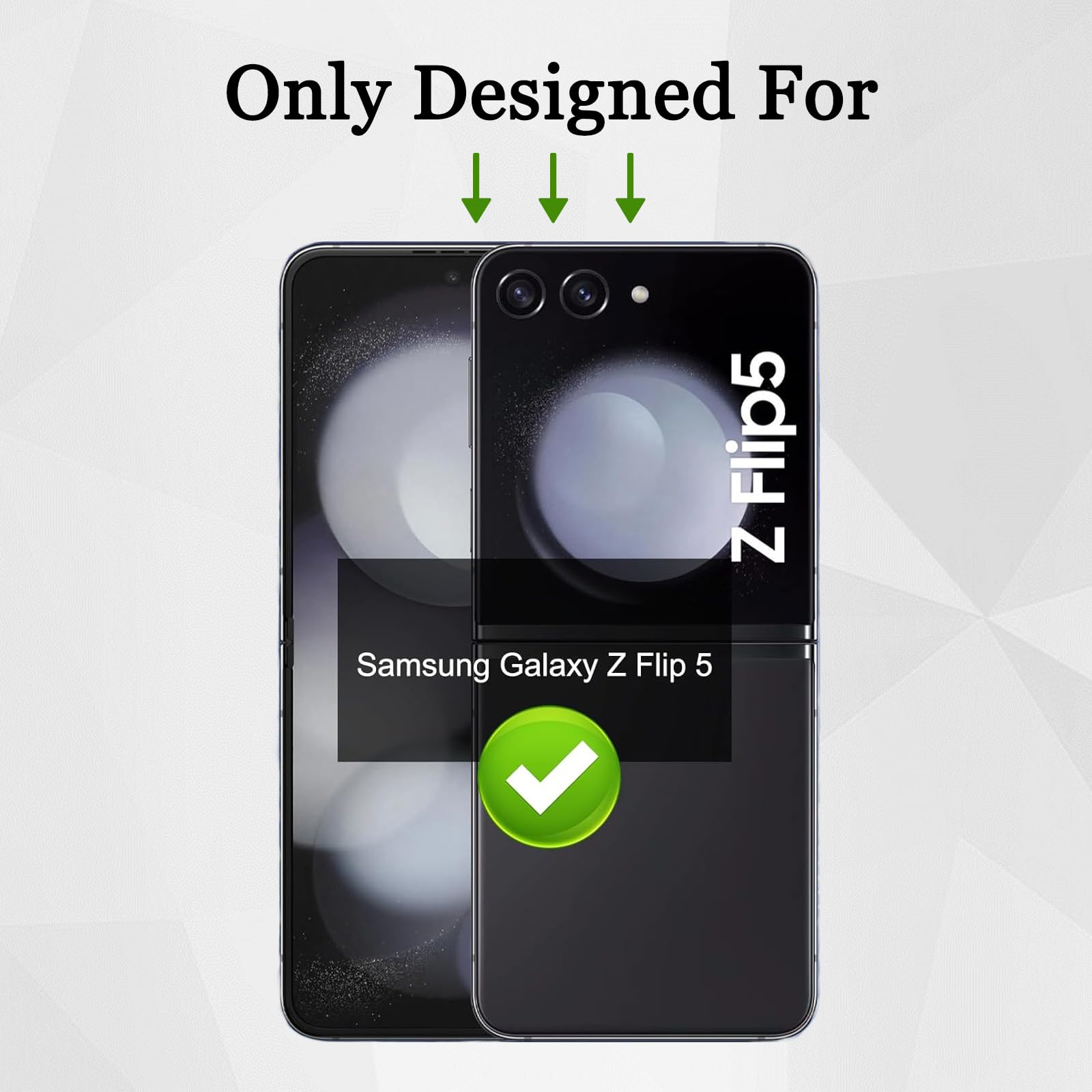 Folia ochronna na ekran Samsung Galaxy Z Flip 5, 2 sztuki wewnętrznej miękkiej folii TPU + 2 szt. ochraniaczy ekranu ze szkła hartowanego z przodu, przyjazne dla etui, wrażliwe na dotyk