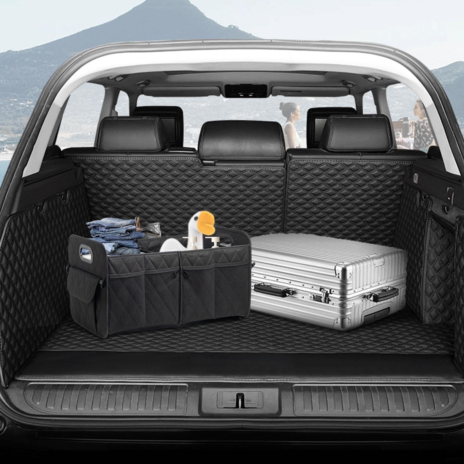 Foldable Car Boot Bag 50L Trunk Organizer with Non-slip Bottom Side Pockets