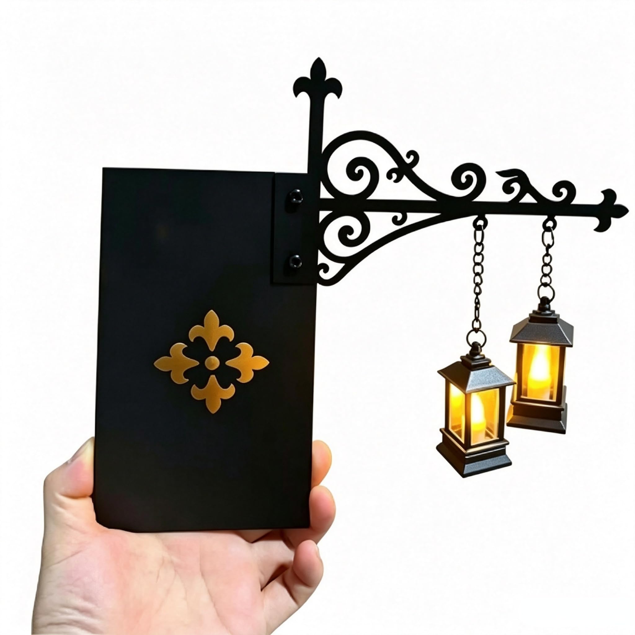 Library Lantern Decorative Bookshelf Lighting, Miniature Hanging Shelf Lamp
