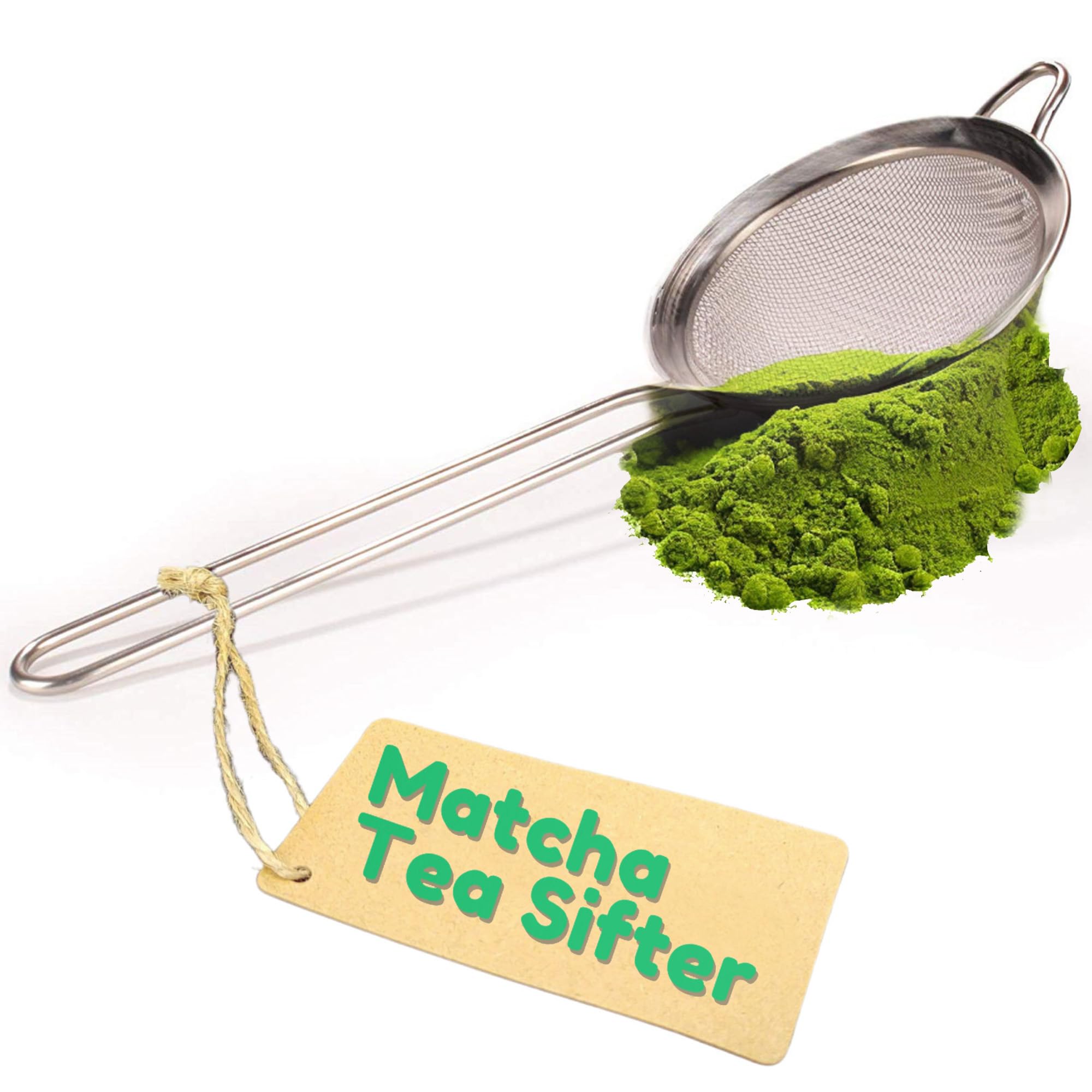 Matcha tè verde setaccio con Paddle di bambù in acciaio inox Matcha