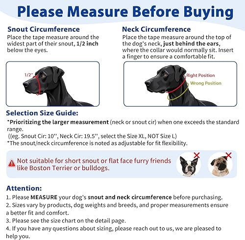 Miniatura 12 de BARKLESS Collar resistente sin tirones para perros medianos y grandes, suave y reflectante con enlace de seguridad, correa de bozal de entrenamiento