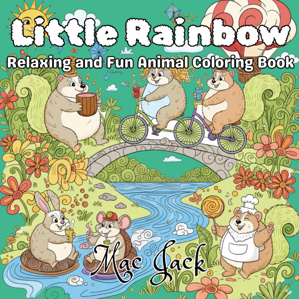 Little Rainbow: Relaxing and Fun Animal Coloring Book