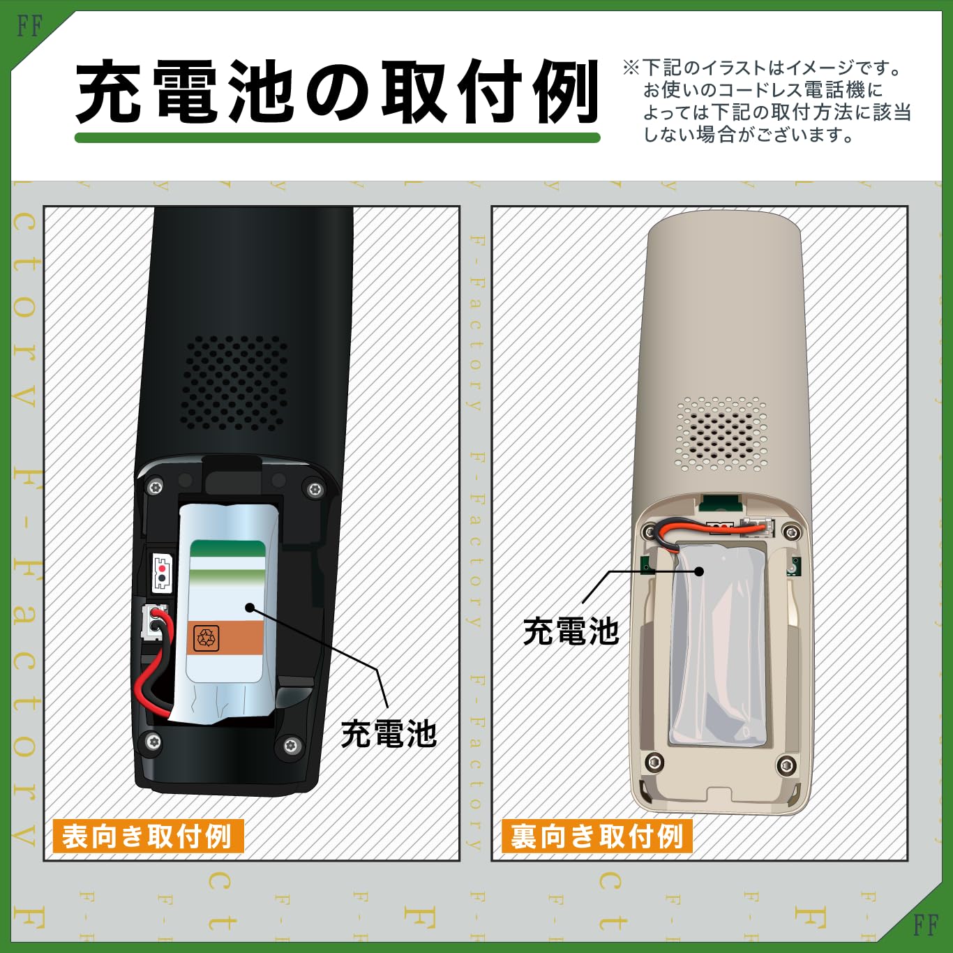 Amazon | F-Factory ユニデン (Uniden)対応 コードレス 子機用 充電池