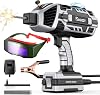 Portable Electric Welding Machine, 220V with Auto Darkening Goggles: IGBT Inverter ARC Handheld Welder, 5 Variable Adjustment, for 3/32"-1/8"(2.5-3.2mm) Rods for Repair, Welding Projects