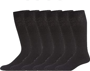 USBingoshop Mens 6 Pack Cotton Mid Calf Tube Socks 9-15 Shoe Size 6-12